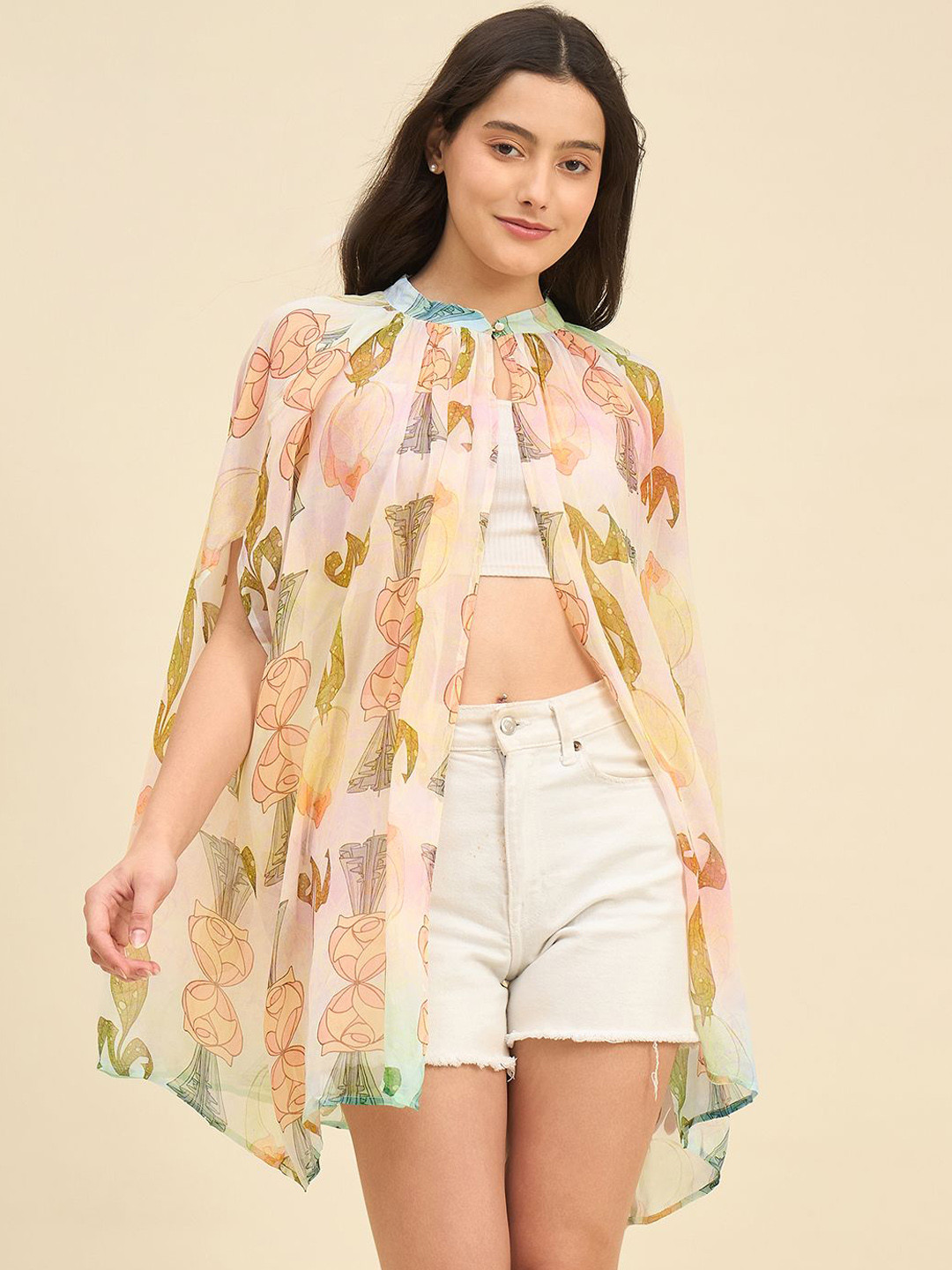 The Kaftan Company Printed Resort Cover Up Top