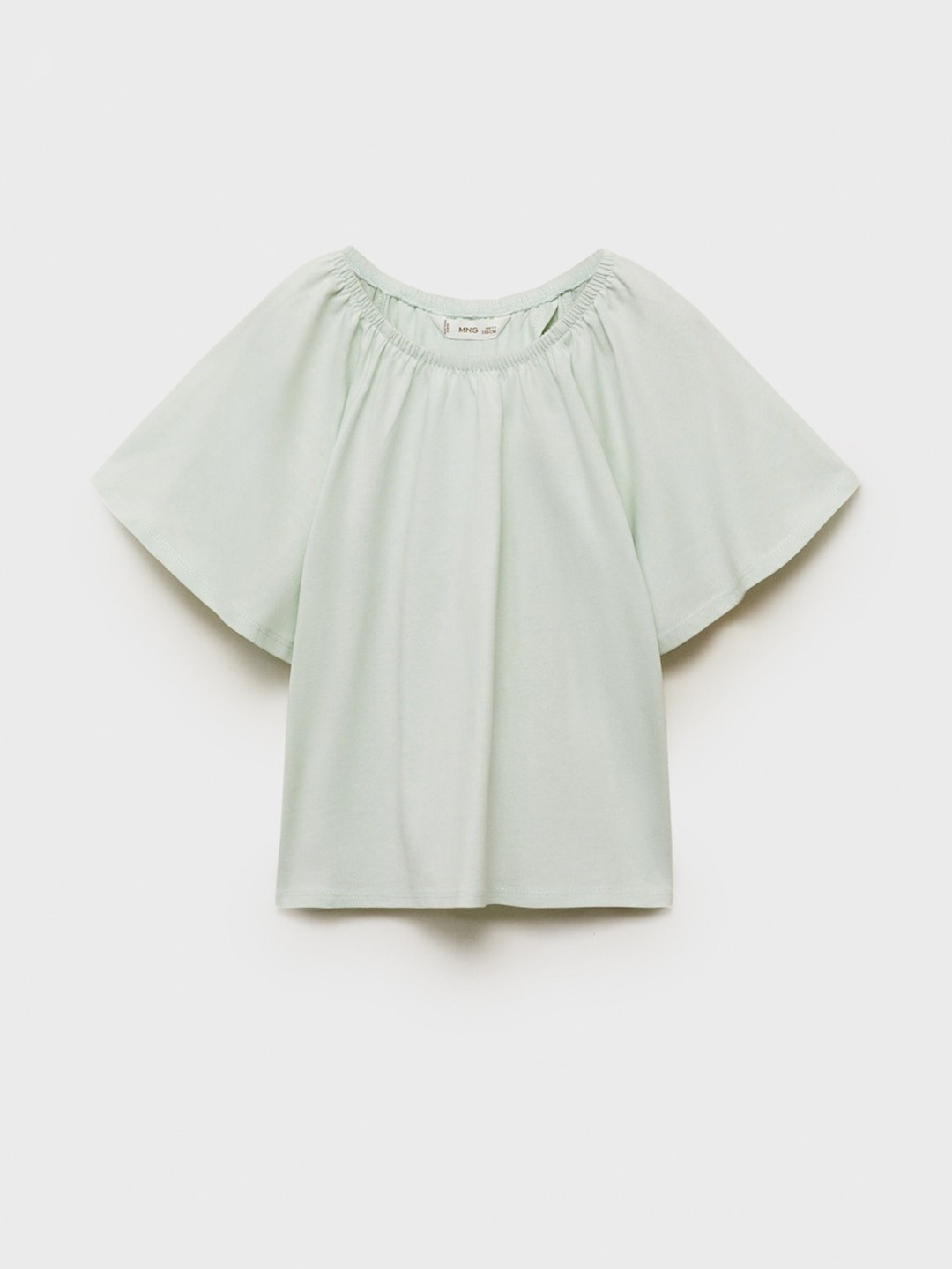 Mango Kids Girls Pure Cotton Flared Sleeve Top