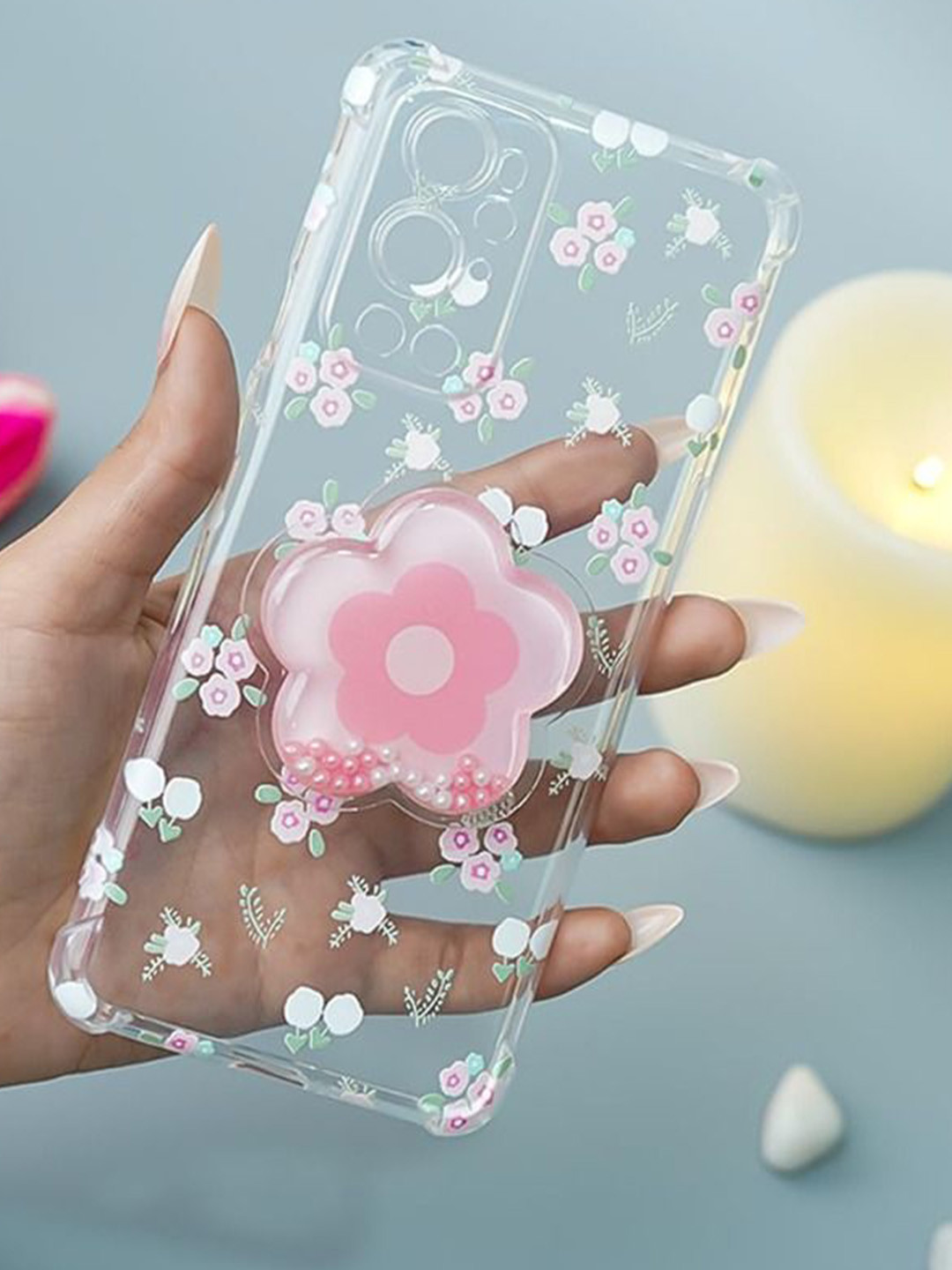 PEEPERLY Floral Printed OnePlus 9 Pro Cute Korean Floral Gripper Back Case