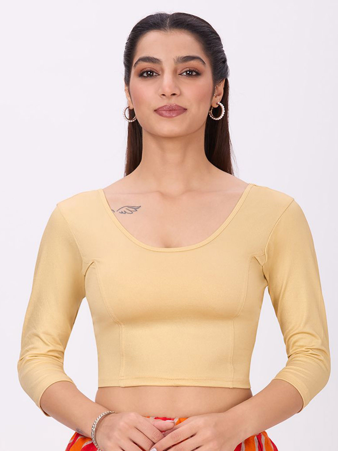 Plus Size Round Neck Ready To Wear Saree Blouse