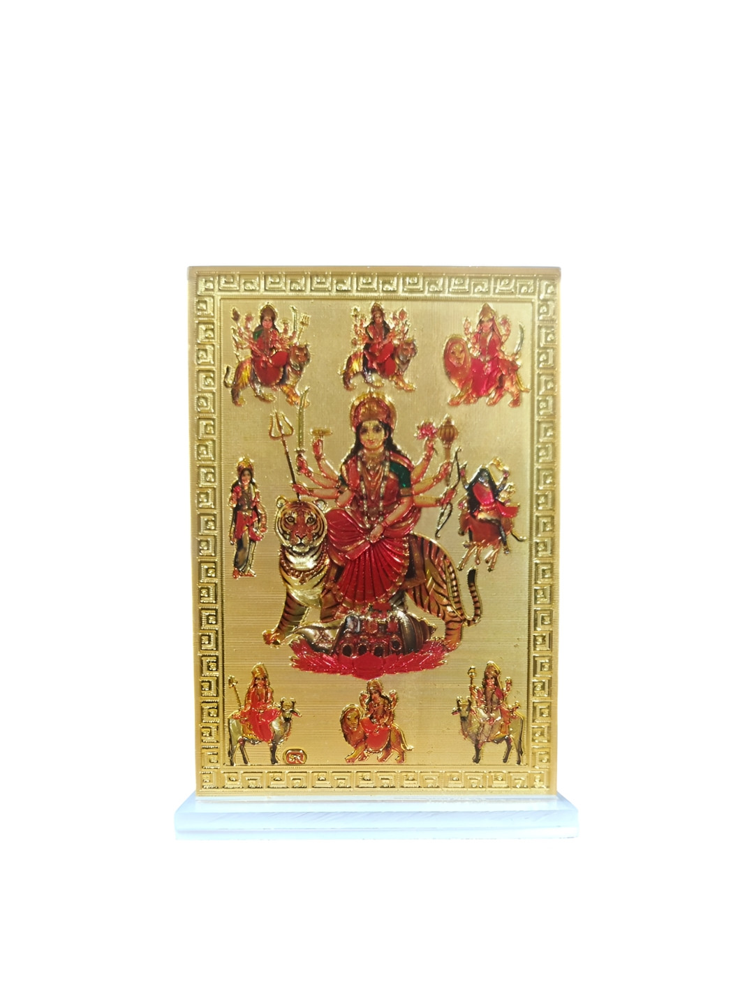 Adhvik Goddess 9 Devi'S Gold Acrylic Natural Prayer Room Tiny Showpiece - 3.5 Inches