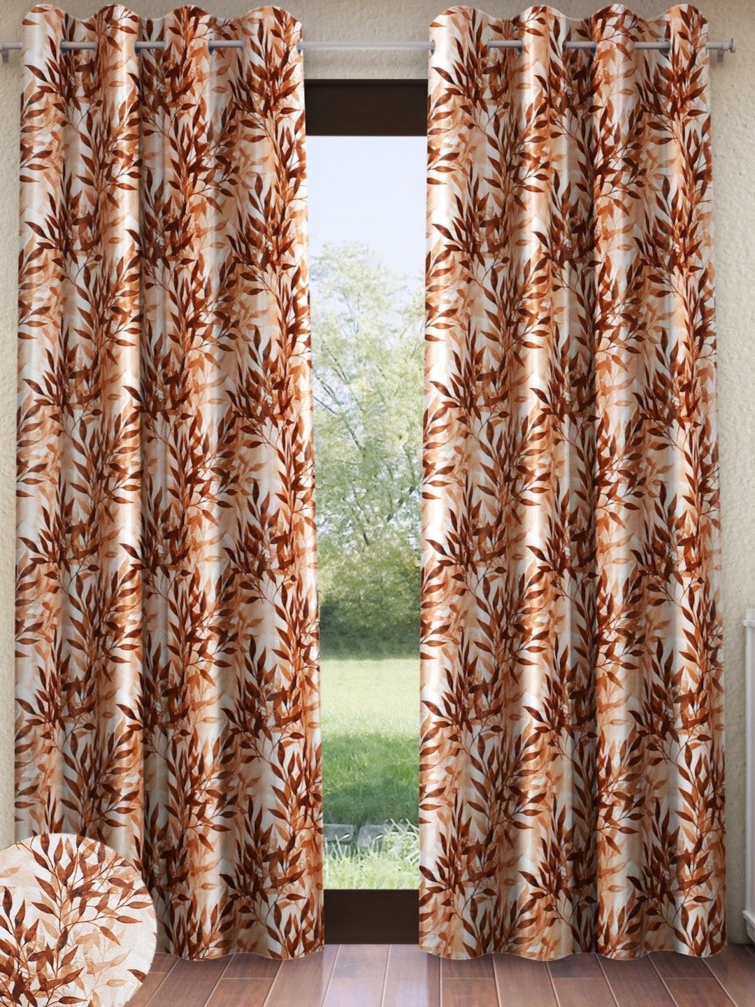 Home Sizzler Brown 2 Pieces Floral Window Core