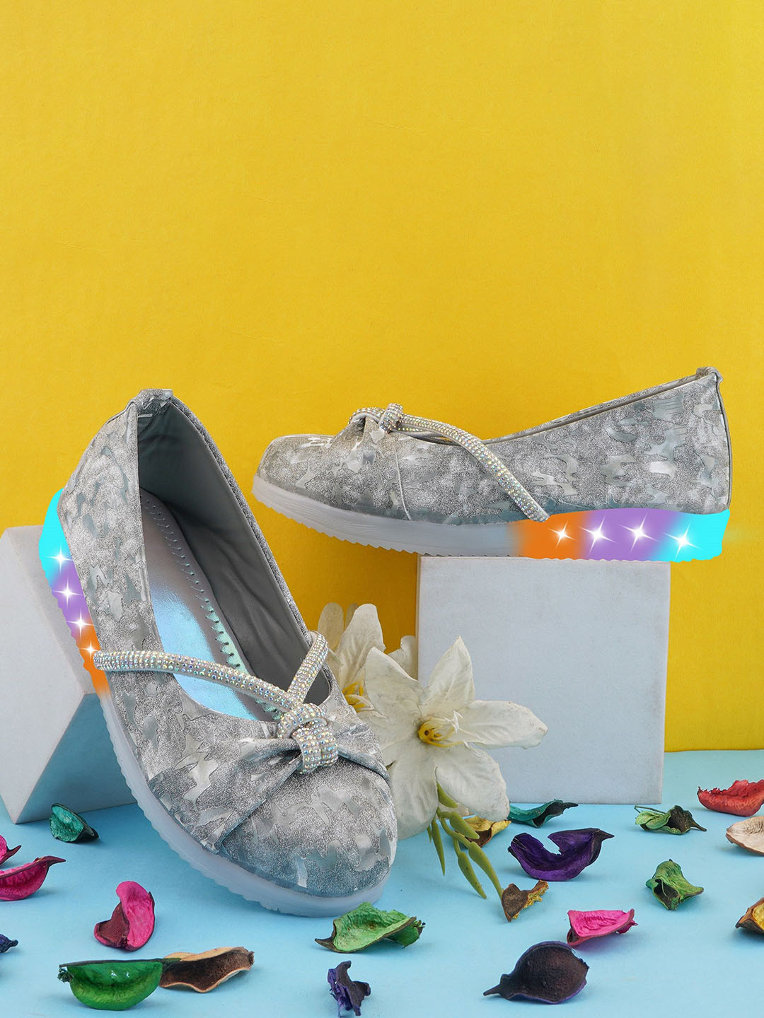 BAESD Girls Led Light With Special Tie Knot Mary Jane
