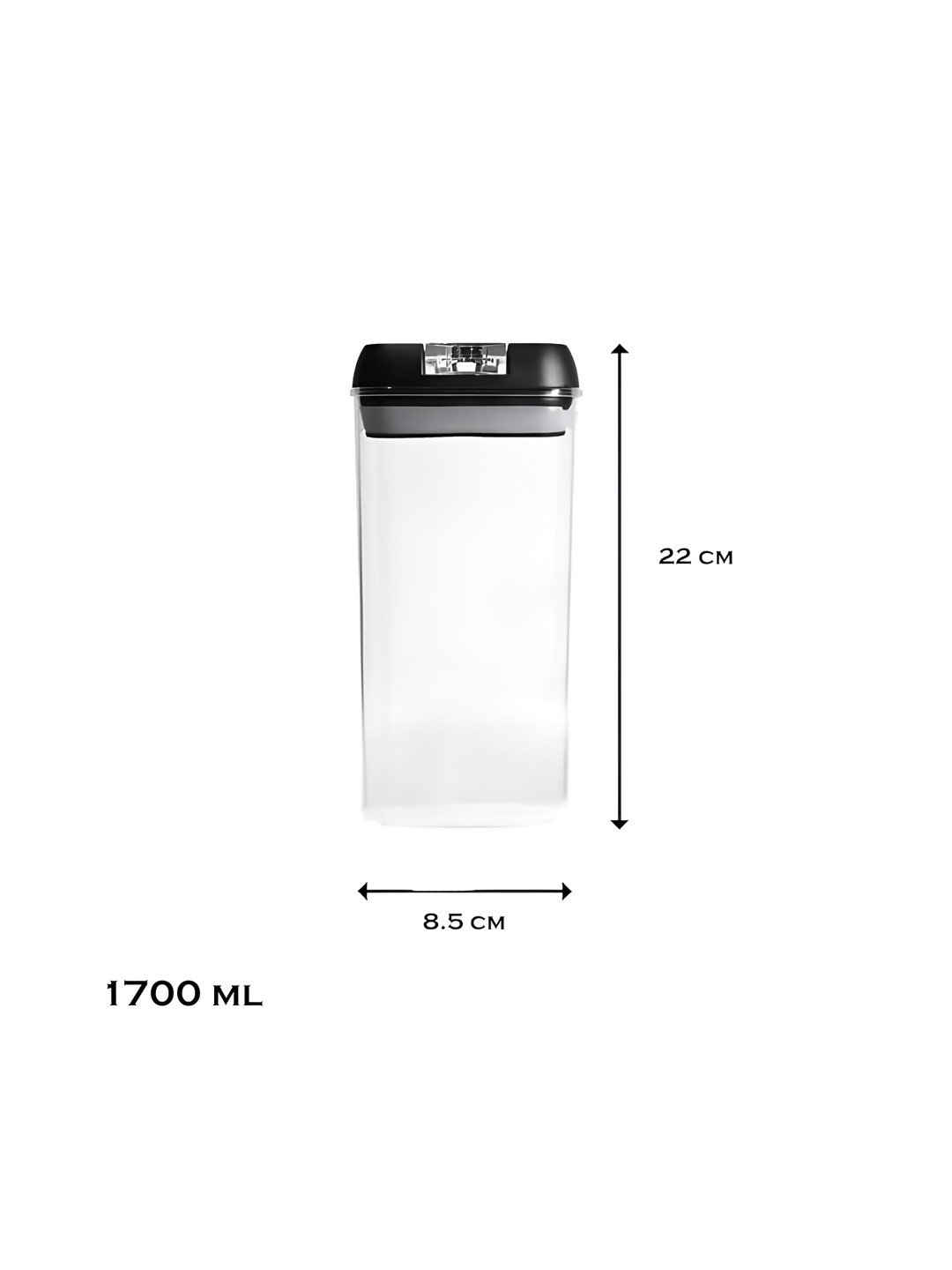 Tex-Ro Transparent Plastic Air Tight 6 Piece Flip Top Canister-1.5L