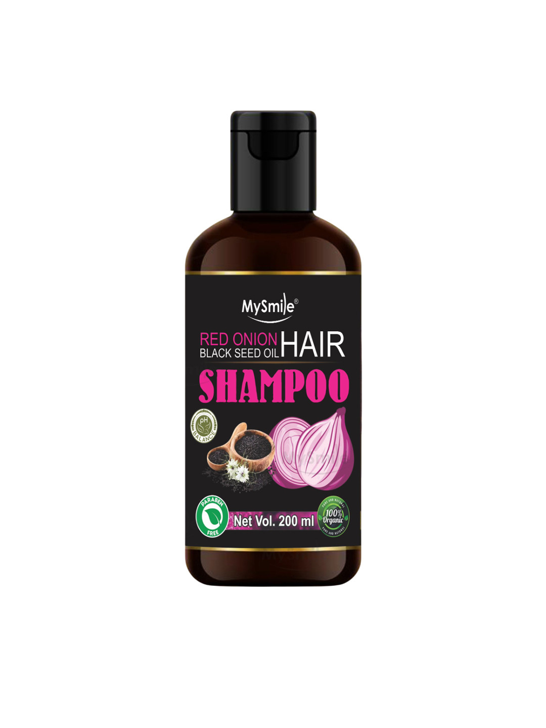 MySmile Red Onion Black Seed Oil Hair Shampoo For Hair growth - 200 ml