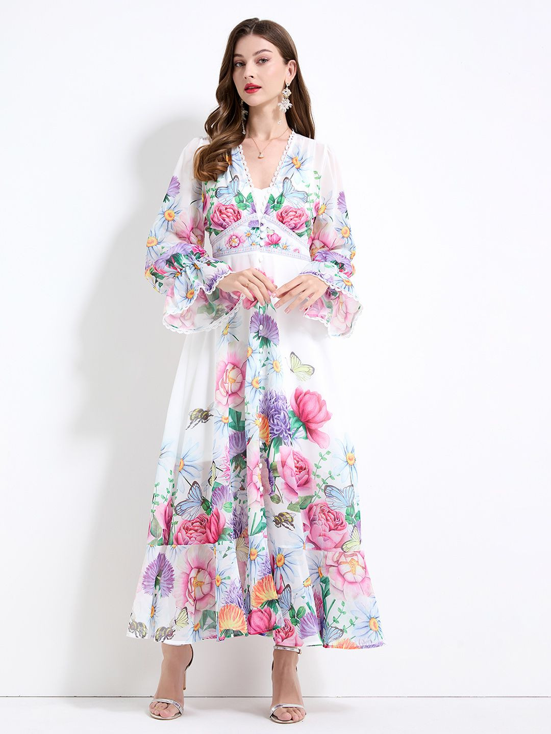 JC Collection Women 1 Floral Print  Maxi Dress