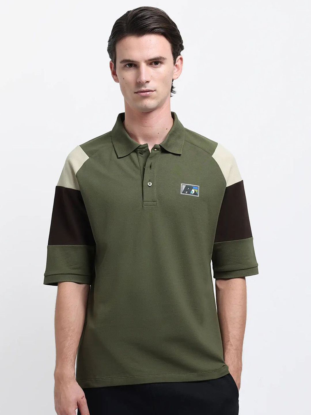 RARE RABBIT Polo Collar Cotton T-shirt