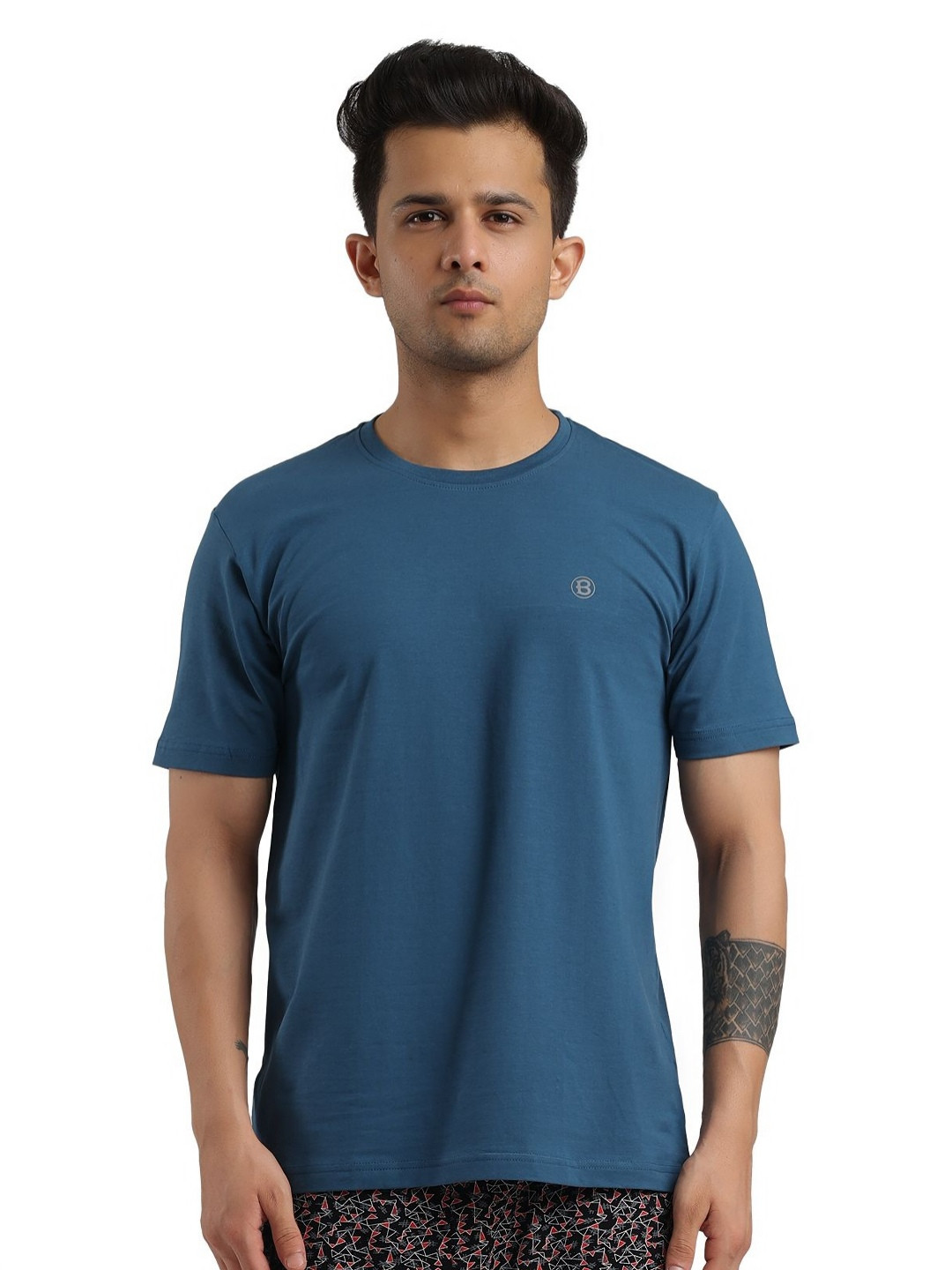 Bumchums Men Round Neck Cotton T-shirt