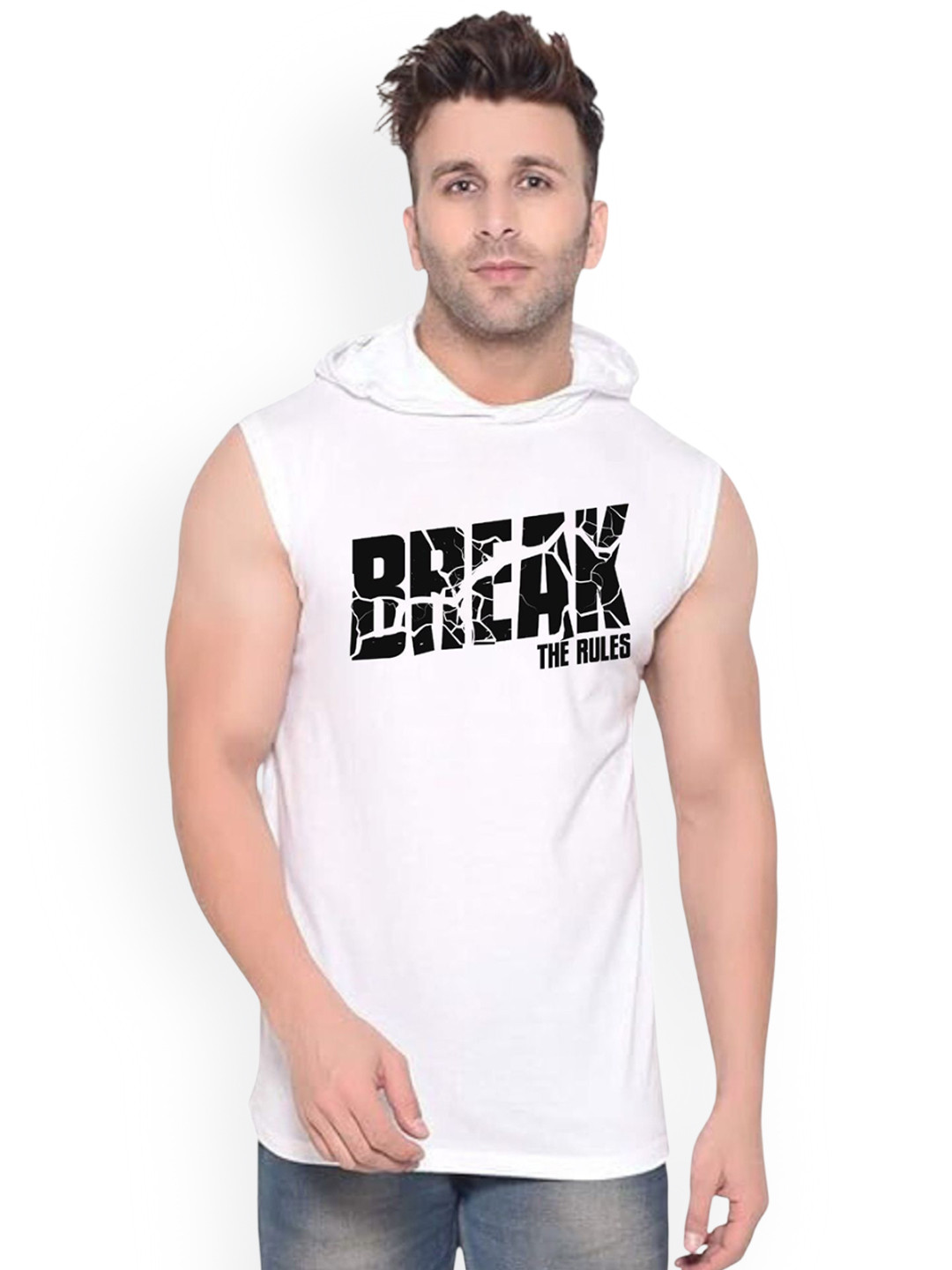 Fashnobic Break The Rules Printed Gym Vests K__Print-171_gym_vest White M