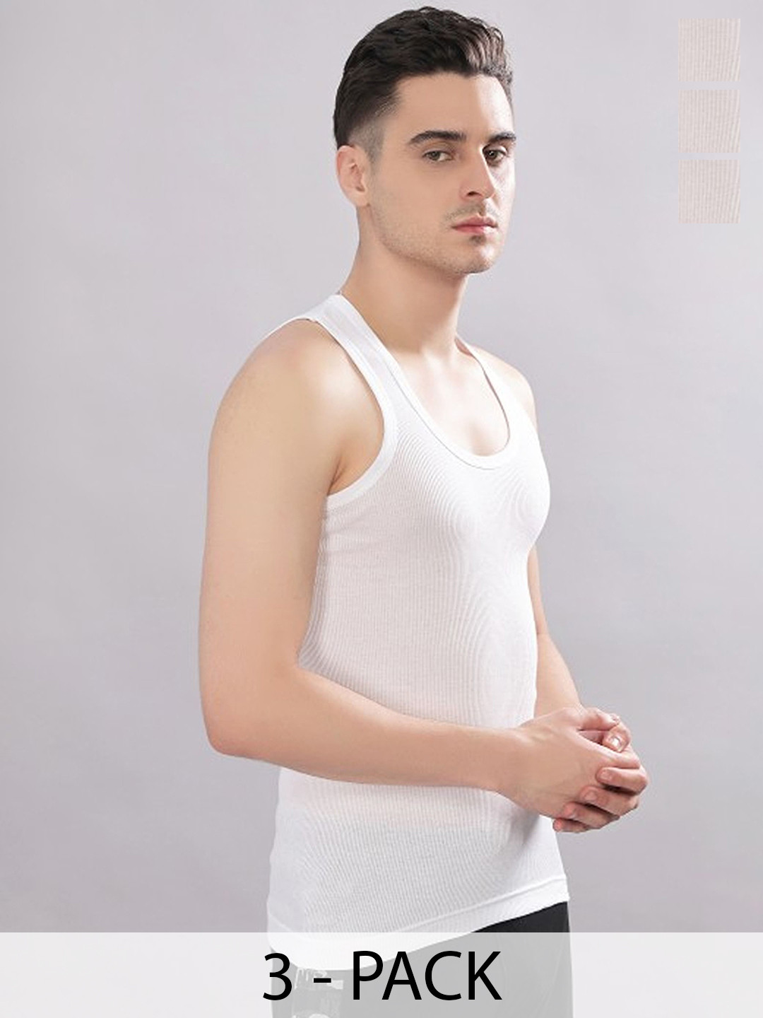 CAVENDERS Pack Of 3 Scoop Neck Pure Cotton Basic Vests - C60=-SWIFT---3---85