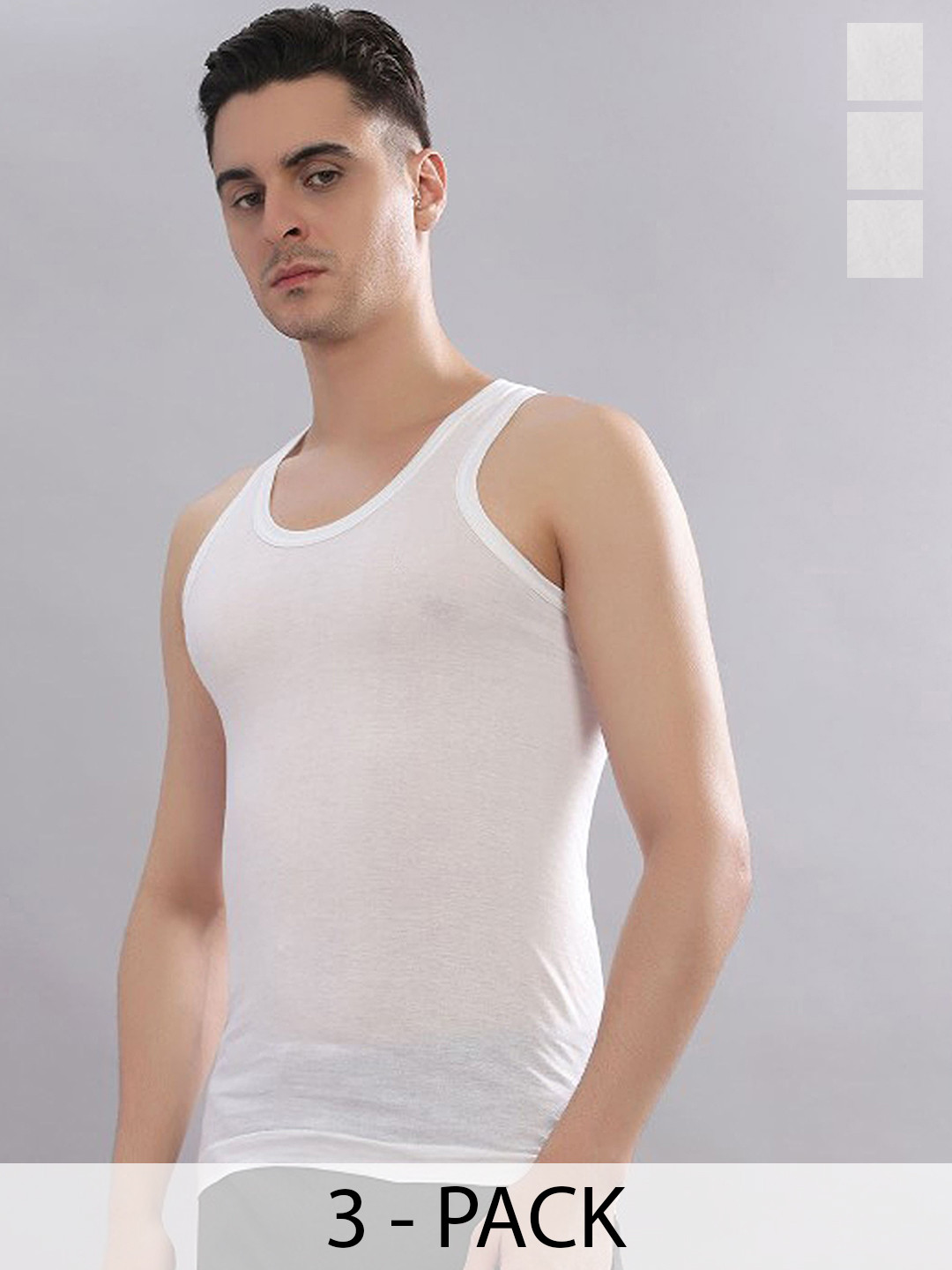 CAVENDERS Pack Of 3 Scoop Neck Pure Cotton Basic Vests - C66=-SWIFT---3---85