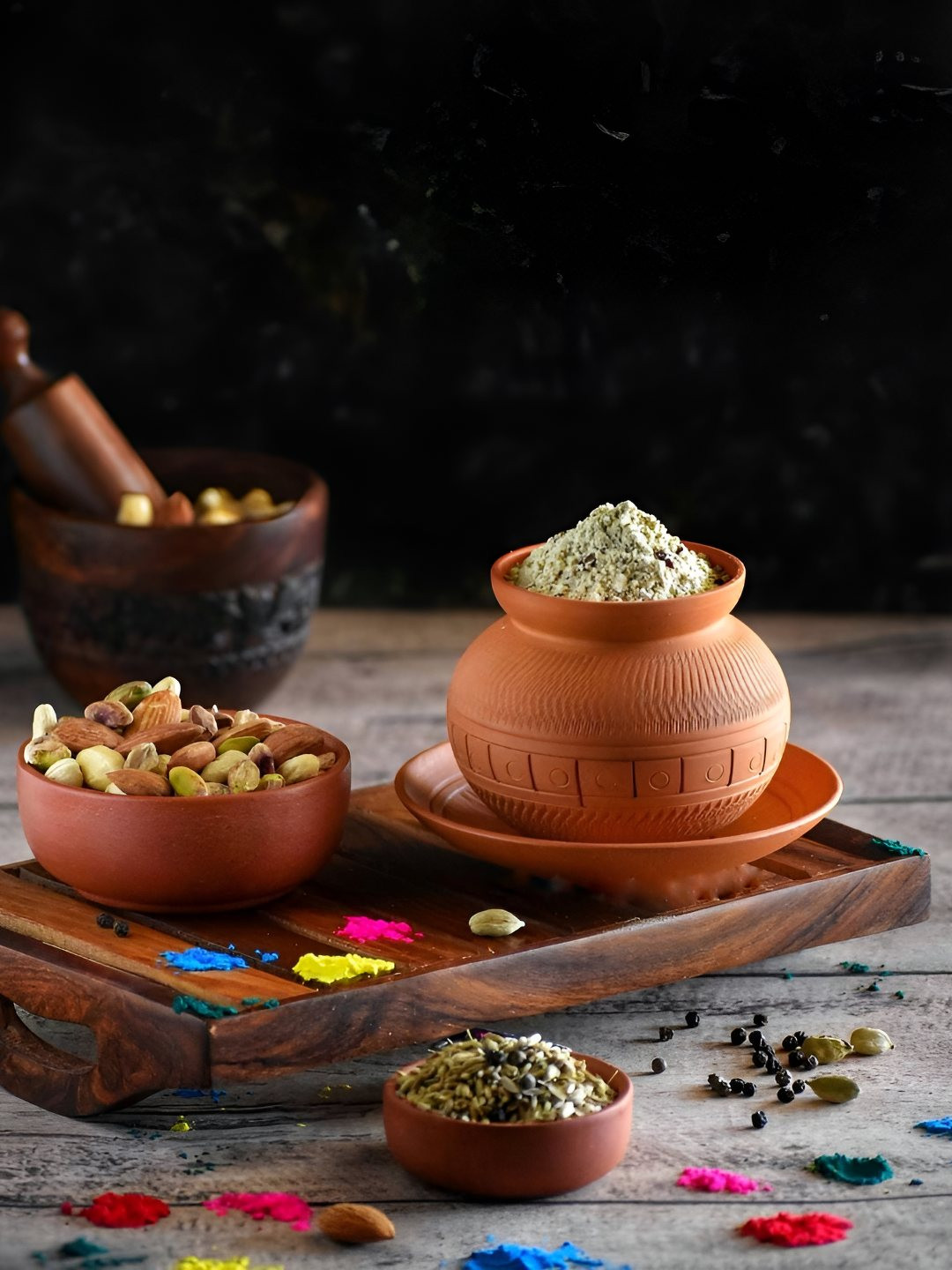 The Handicraftian Maharaja Sugar Pot Orange Terracotta Clip-On Canister-380ml