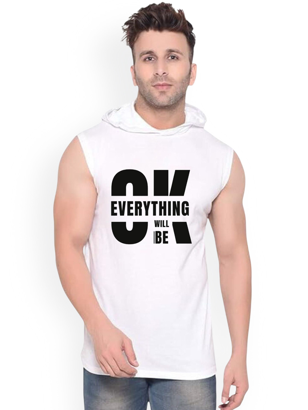 Fashnobic OK Everything Printed Gym Vest K__Print-191_gym_vest White M