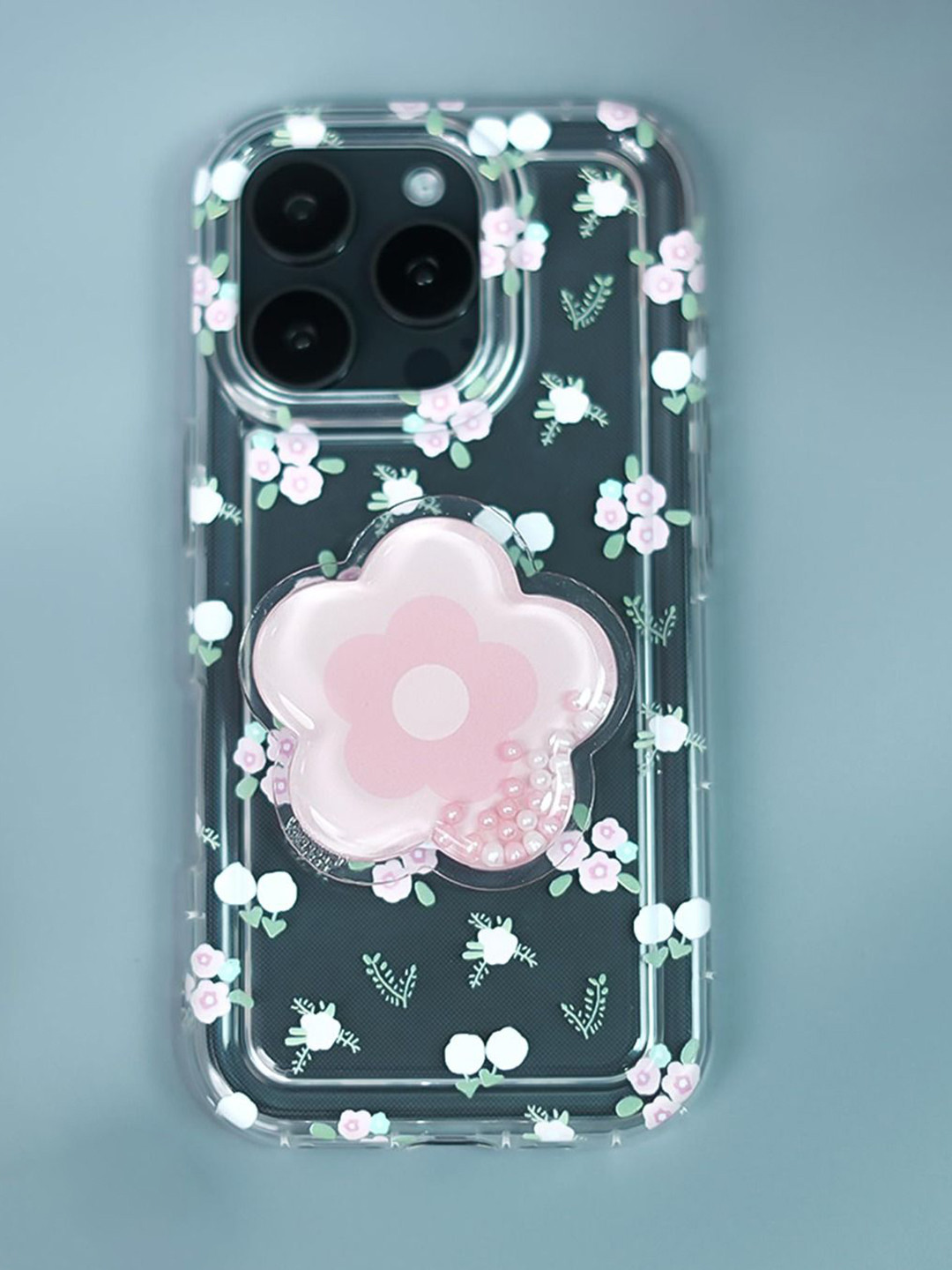 PEEPERLY Floral Printed iPhone 15 Plus Cute Korean Floral Gripper Back Case