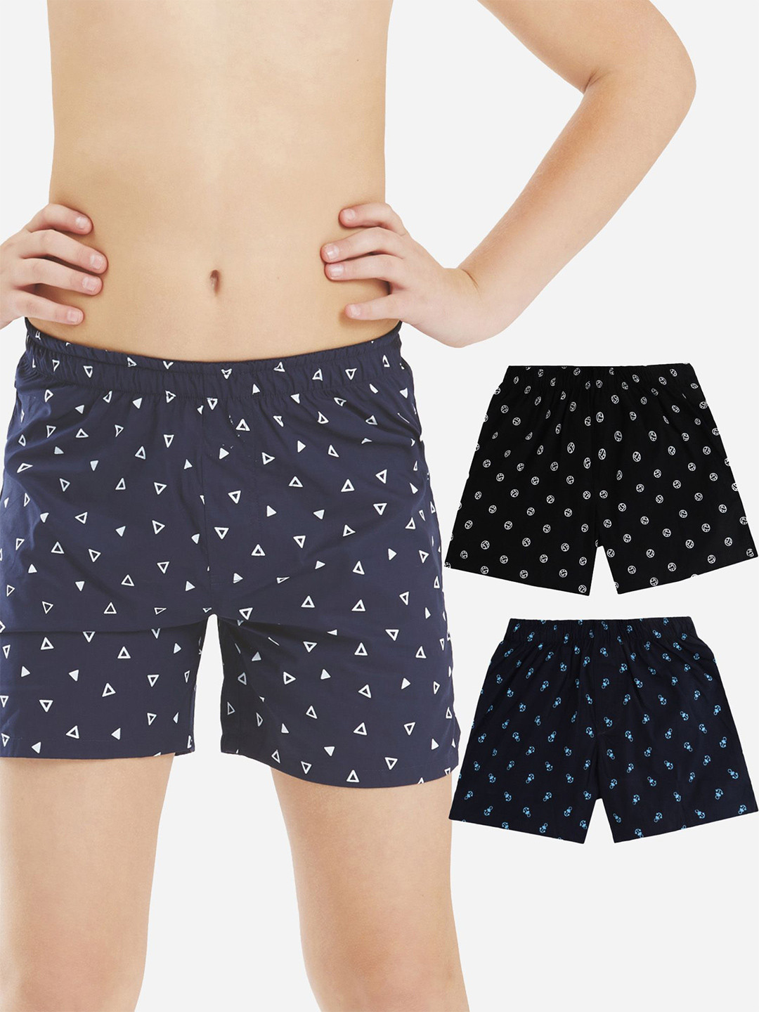 Bodycare Kids Boys Shorts with Premium Cotton Black & Navy Shorts Pack of 2