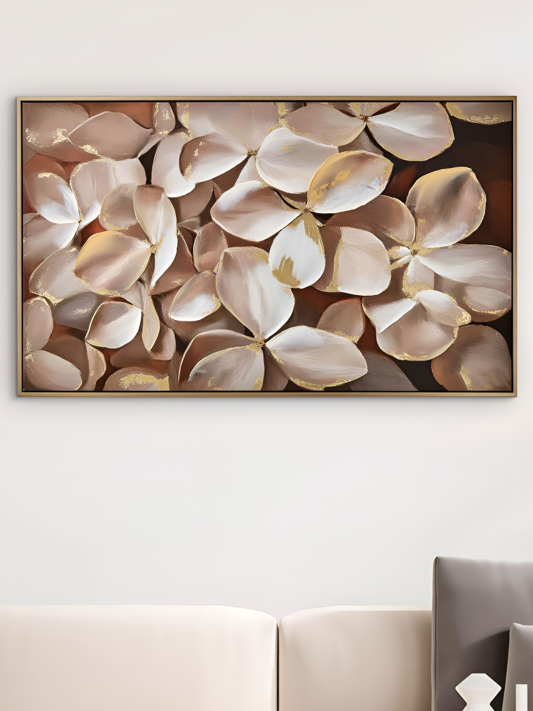 Home Centre Artistry Sohome Off White & Beige Canvas Wood Wall Photo Frames