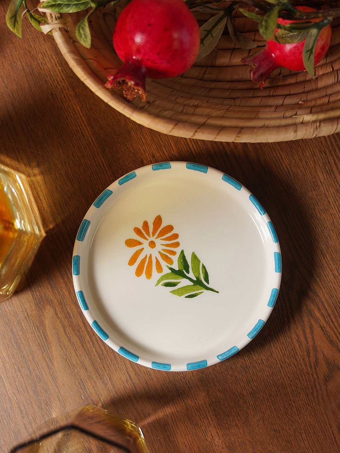 Pure Home and Living 2-Pcs Blue & White Hand PaintedCoasters