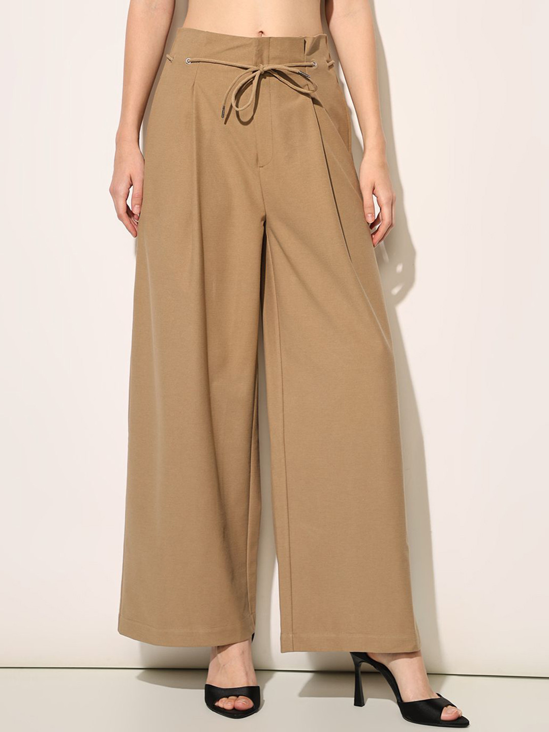 ONLY Women Loose Fit High-Rise Pleated Trousers