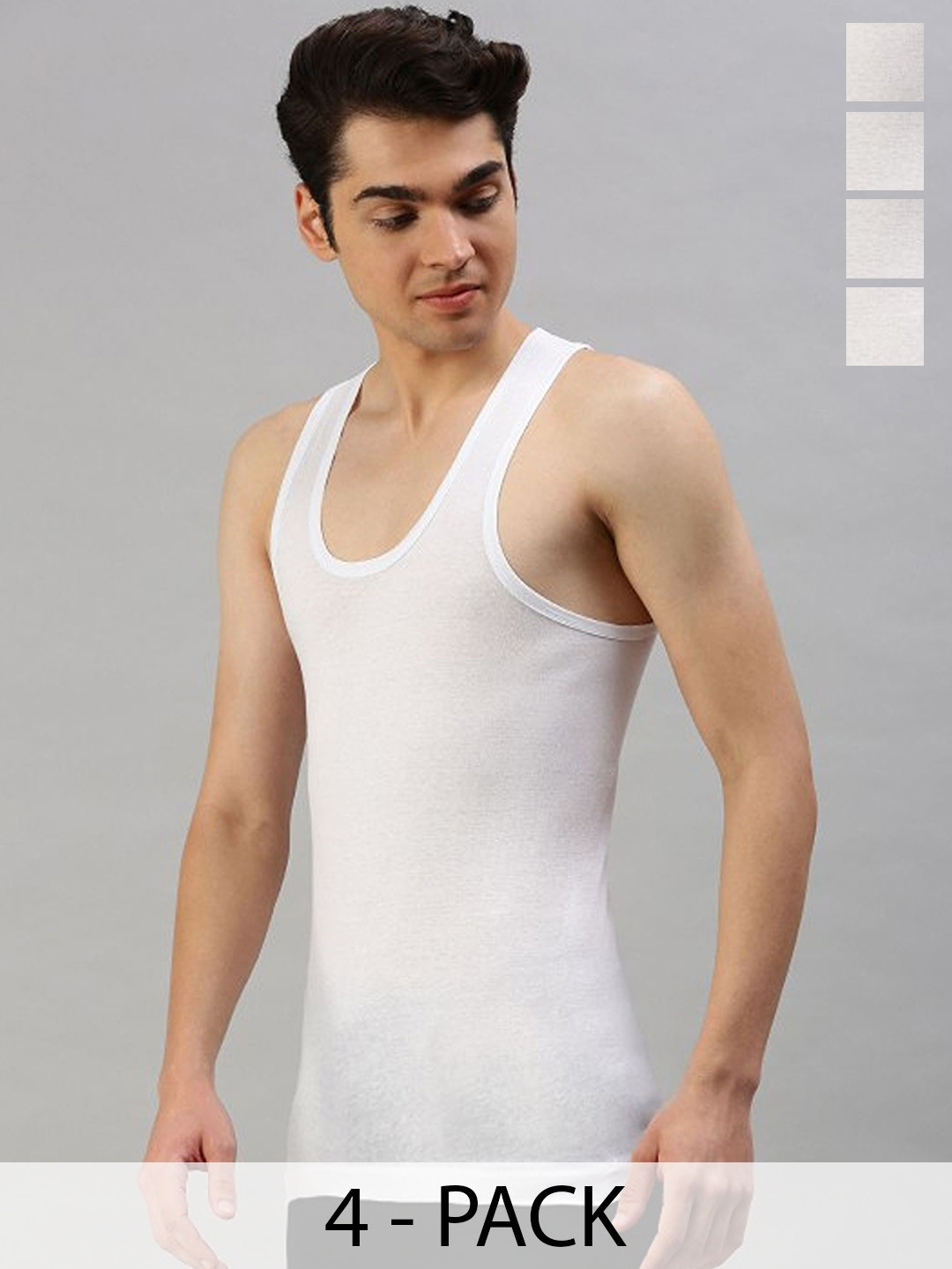 CAVENDERS Pack Of 4 Pure Cotton Scoop Neck Basic Vests - Dno-v223st