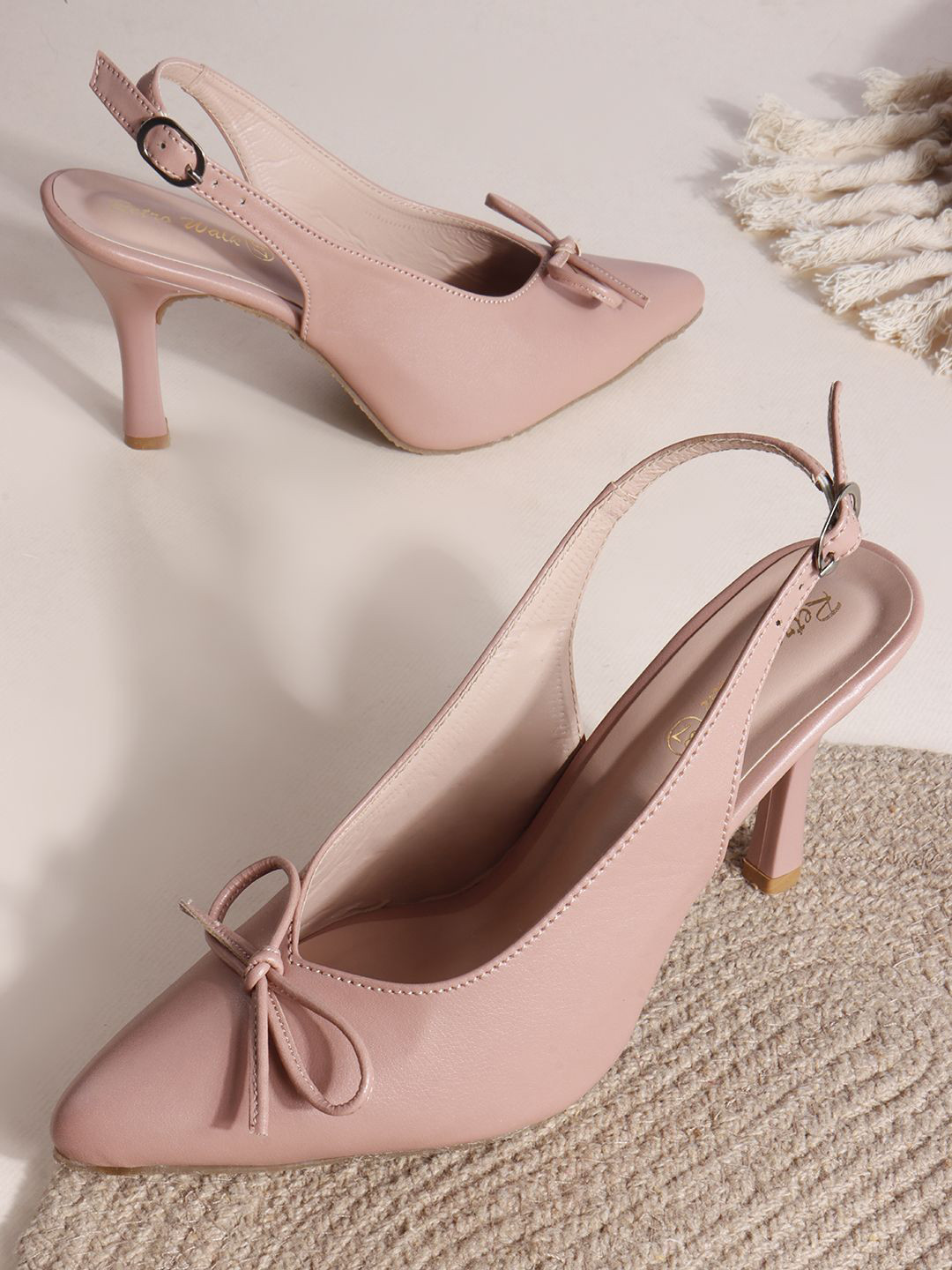 Retro Walk Embellished Stiletto Sandals with Bows