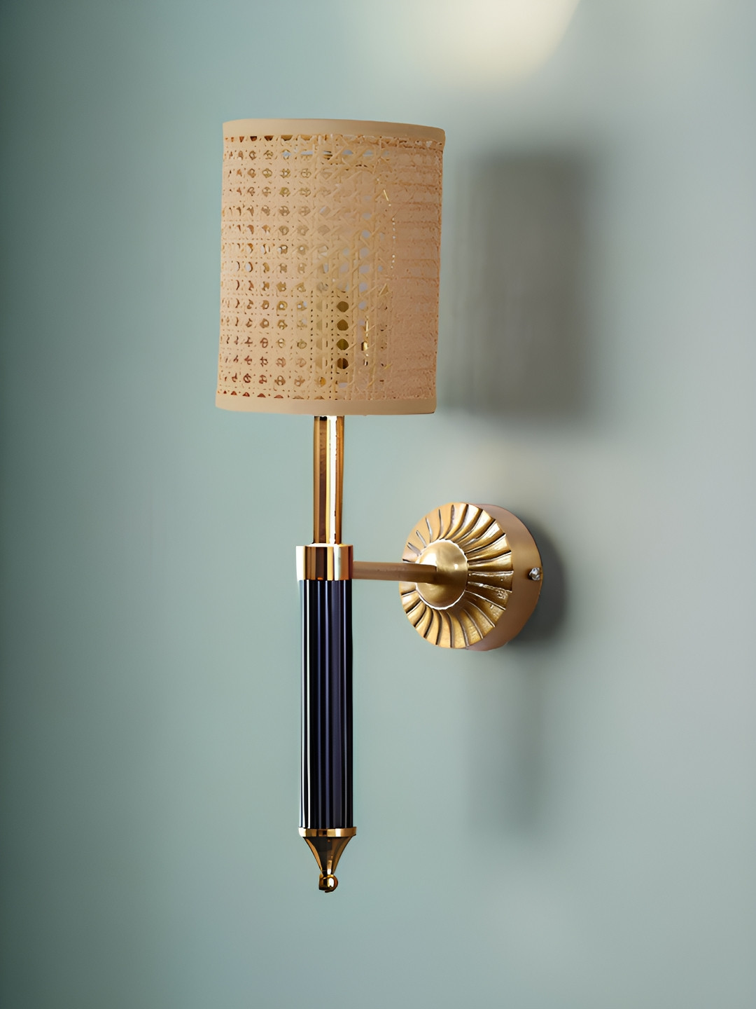 akway Beige Metal Cylinder Shaped Wall Lamp