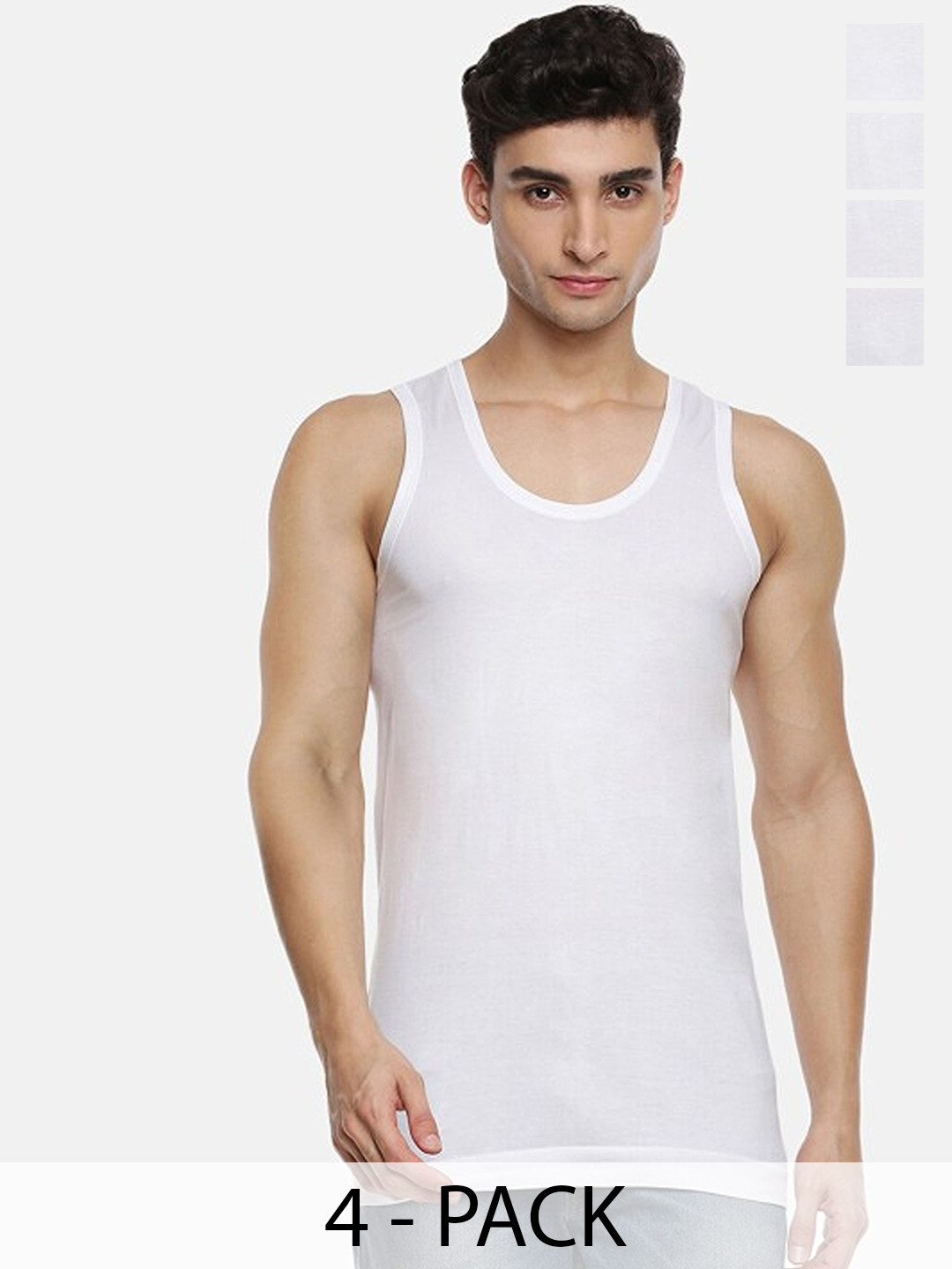 CAVENDERS Pack Of 3 Cotton Basic Vests soft White Premium quality Dno-v1st