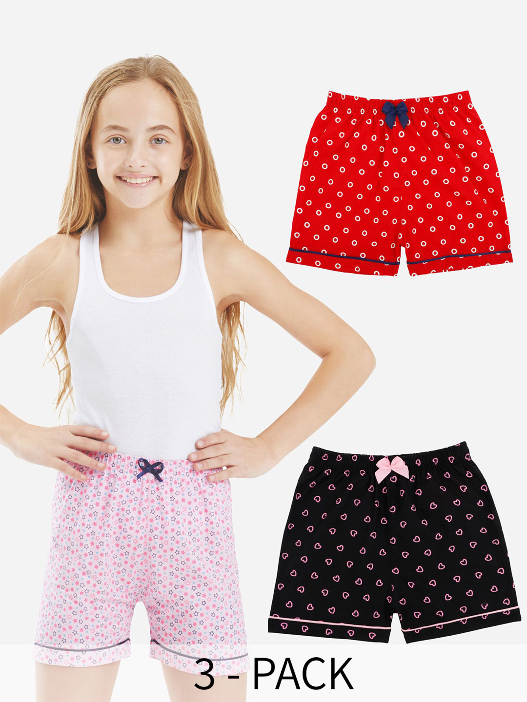 Bodycare Kids Girls Pack of 2 Printed Shorts Suitable for All Day Wear