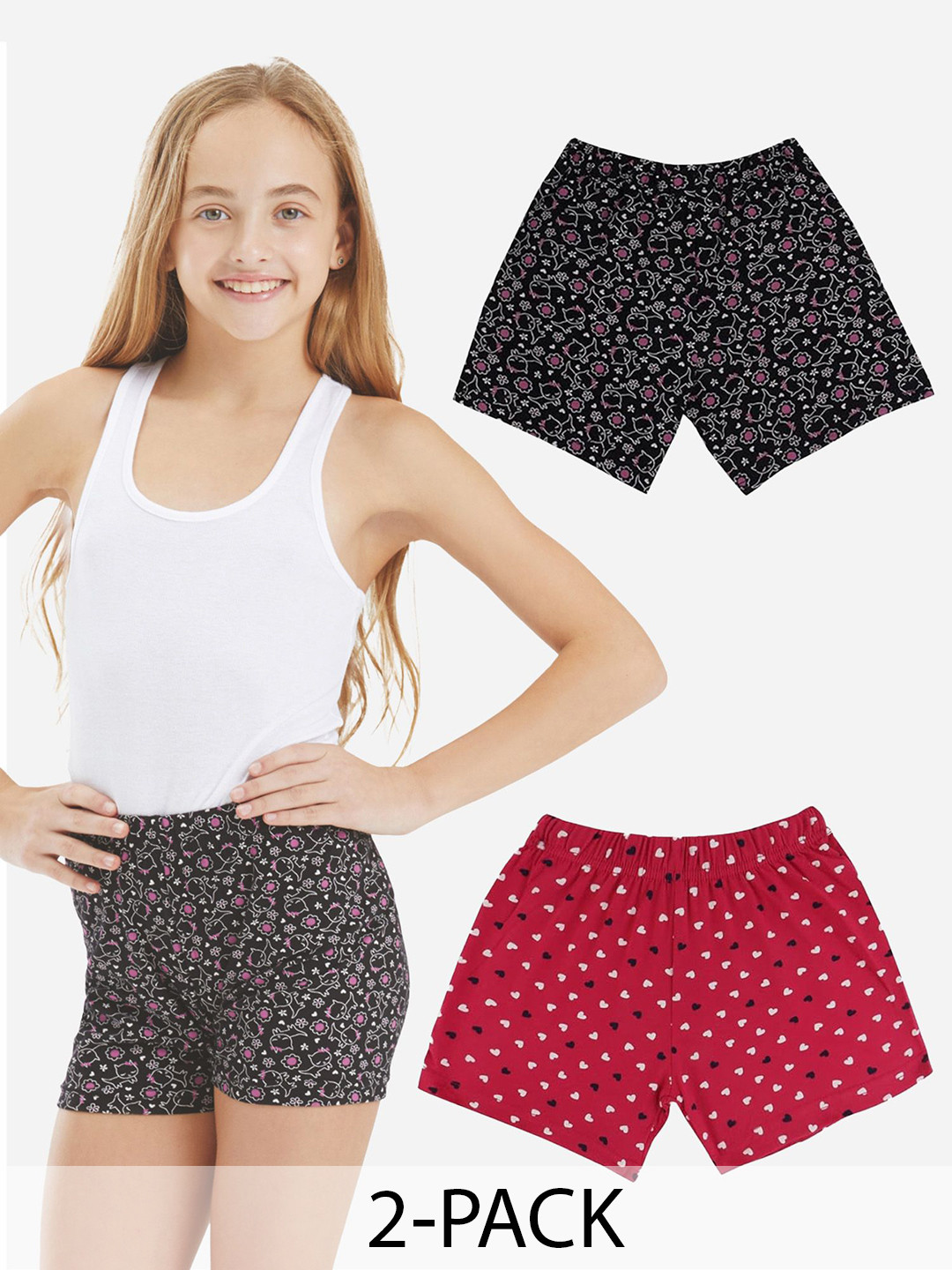 Bodycare Kids Girls Pack of 2 Suitable for All Day Wear Shorts