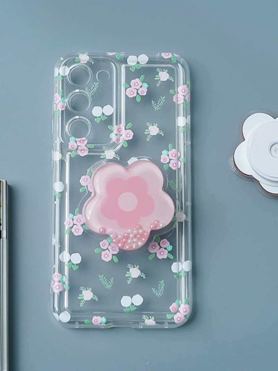 PEEPERLY Floral Printed Samsung Galaxy S24 Cute Korean Floral Gripper Back Case