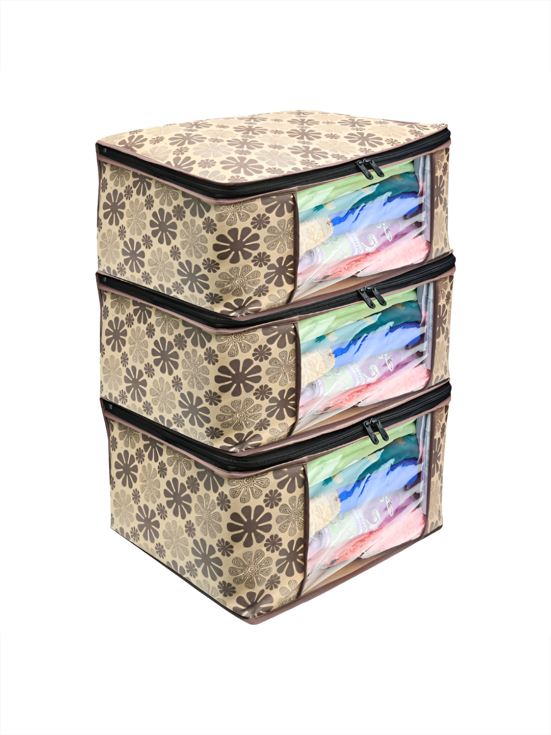 Star Weaves Brown Set of 3 Regular Multi-Utility Organisers