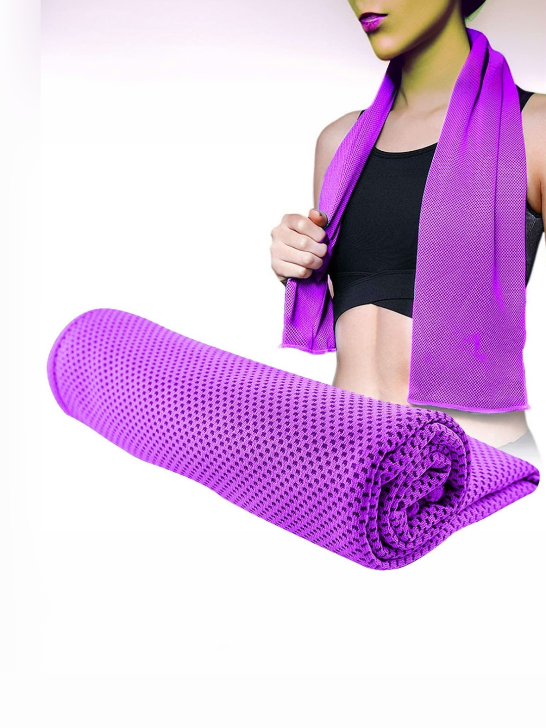 STRAUSS Purple Quick-Dry Cooling Breathable Super Absorbent Sports & Gym Hand Towel