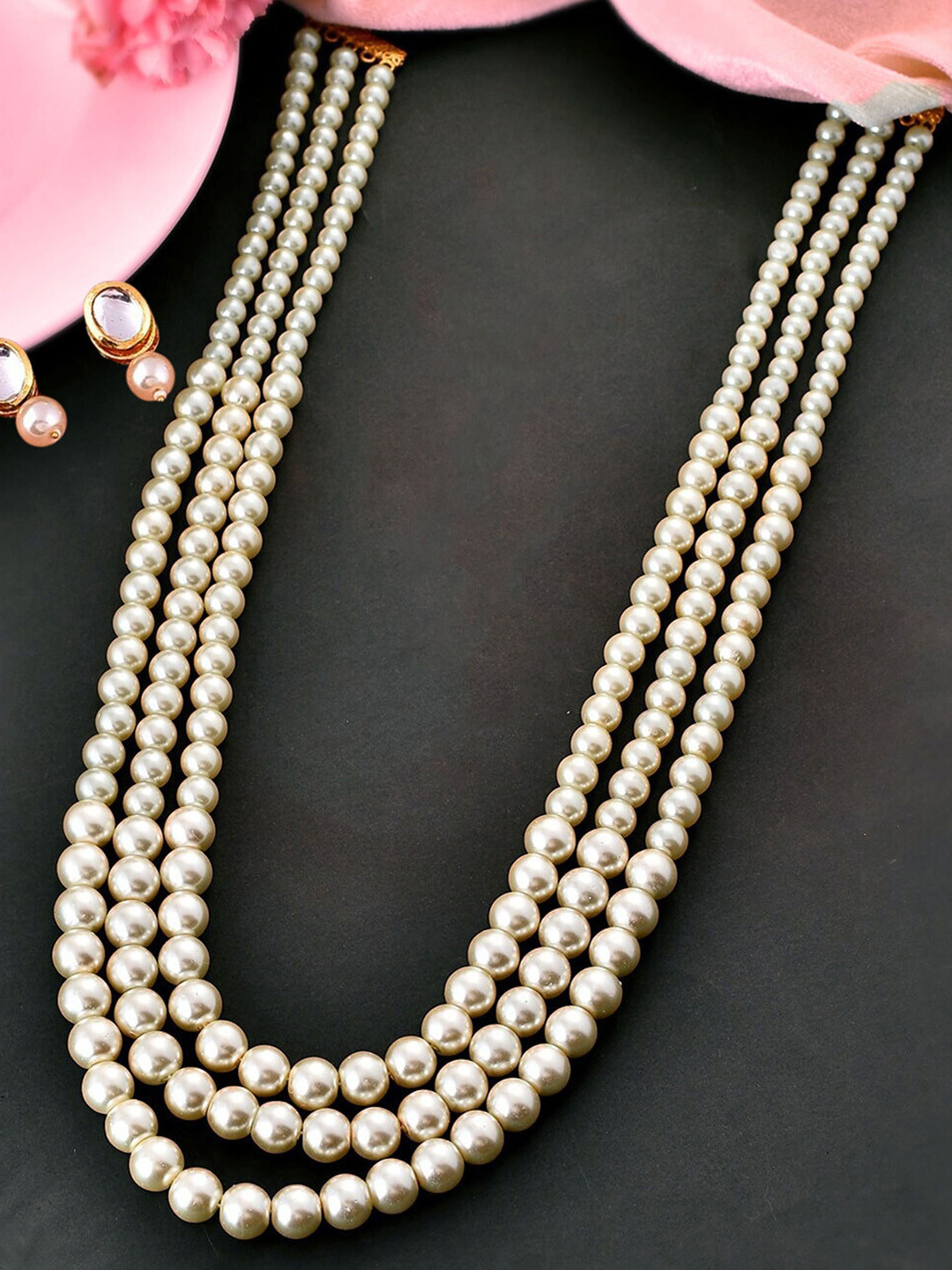 Anouk Gold-Plated Creame Pearls Beaded Jewellery Set