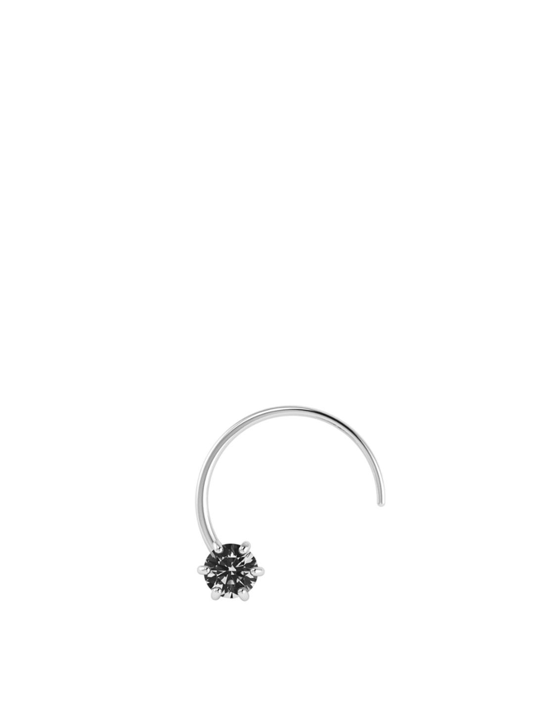 SOMYA Sterling Silver Cubic Zirconia Stud Nosepin