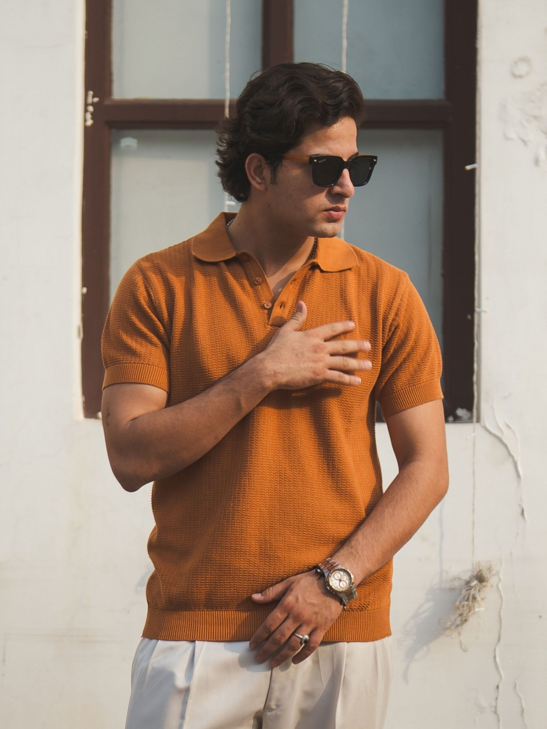 BLACK BUCK Men Self Design Cotton T-shirt