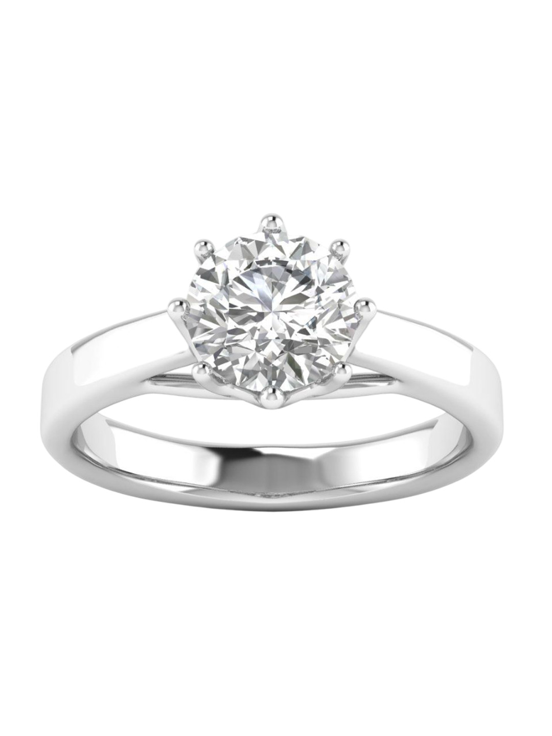 AJRETAIL 14KT 1 Carat Lab Grown F Color VVS2 Clarity Diamond Ring - 3.23g