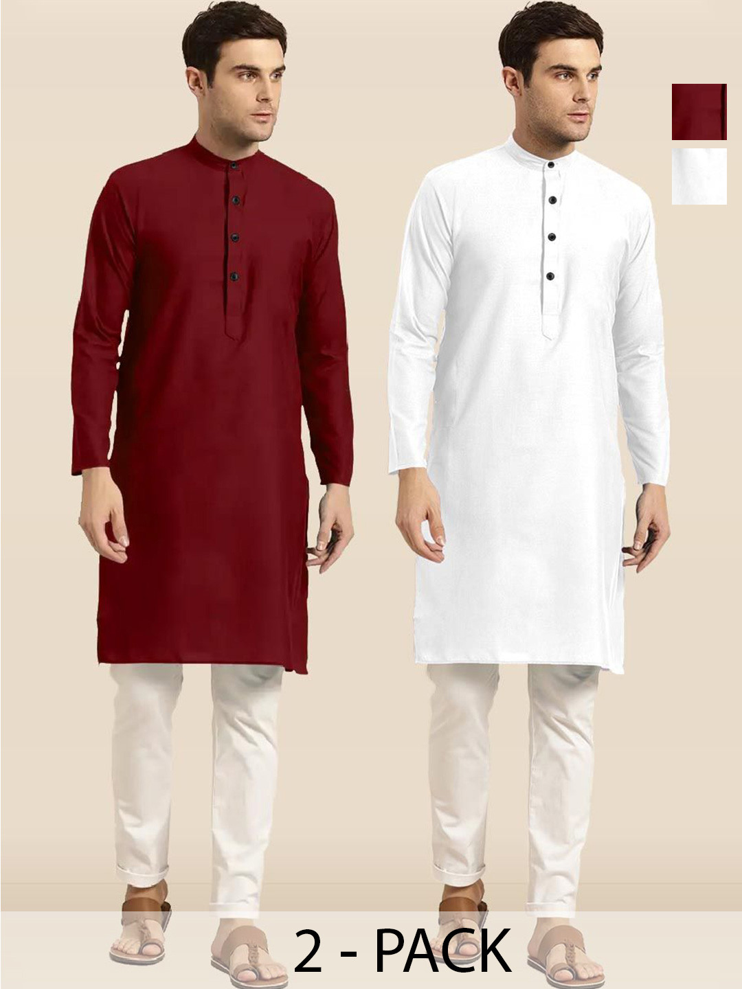 TIGER SNAKE Selection Of 2 Thread Work Mandarin Collar Straight Kurta