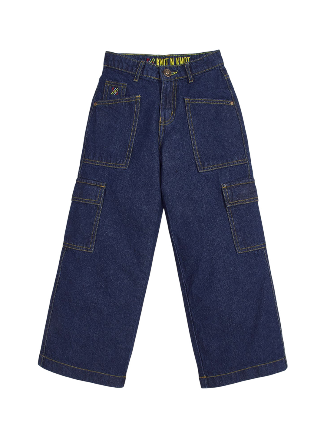 Knit N Knot Girls Relaxed Fit Mid-Rise Stretchable Jeans