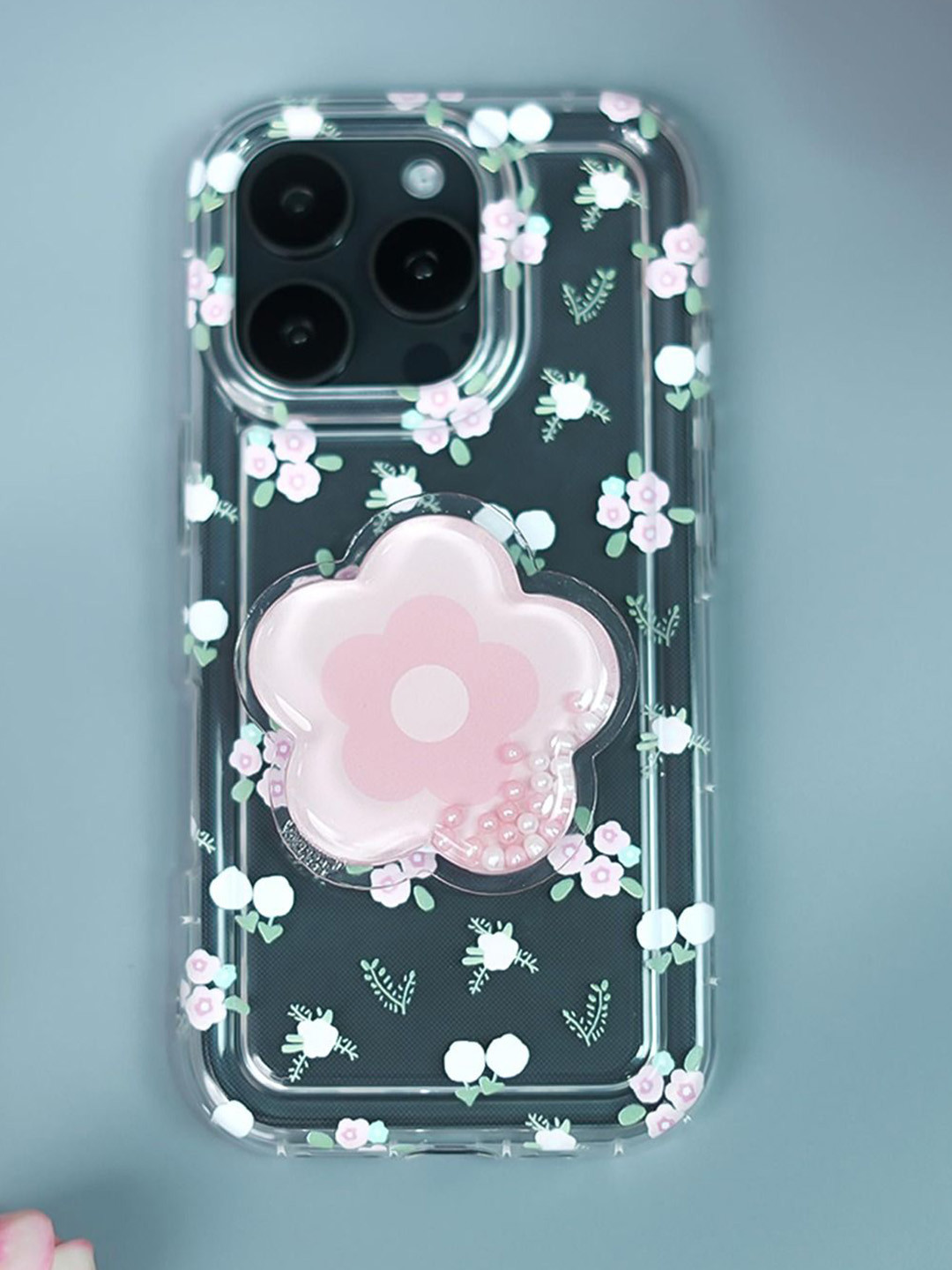 PEEPERLY Floral Printed iPhone 13 Pro Max Cute Korean Floral Gripper Back Case