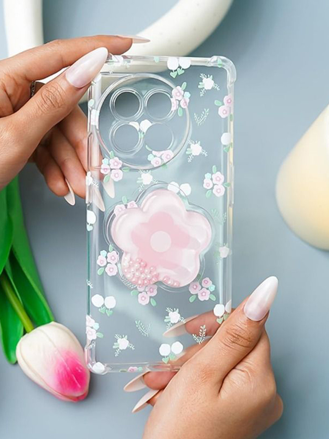PEEPERLY Floral PrintedOnePlus 11 Cute Korean Floral Gripper Back Case