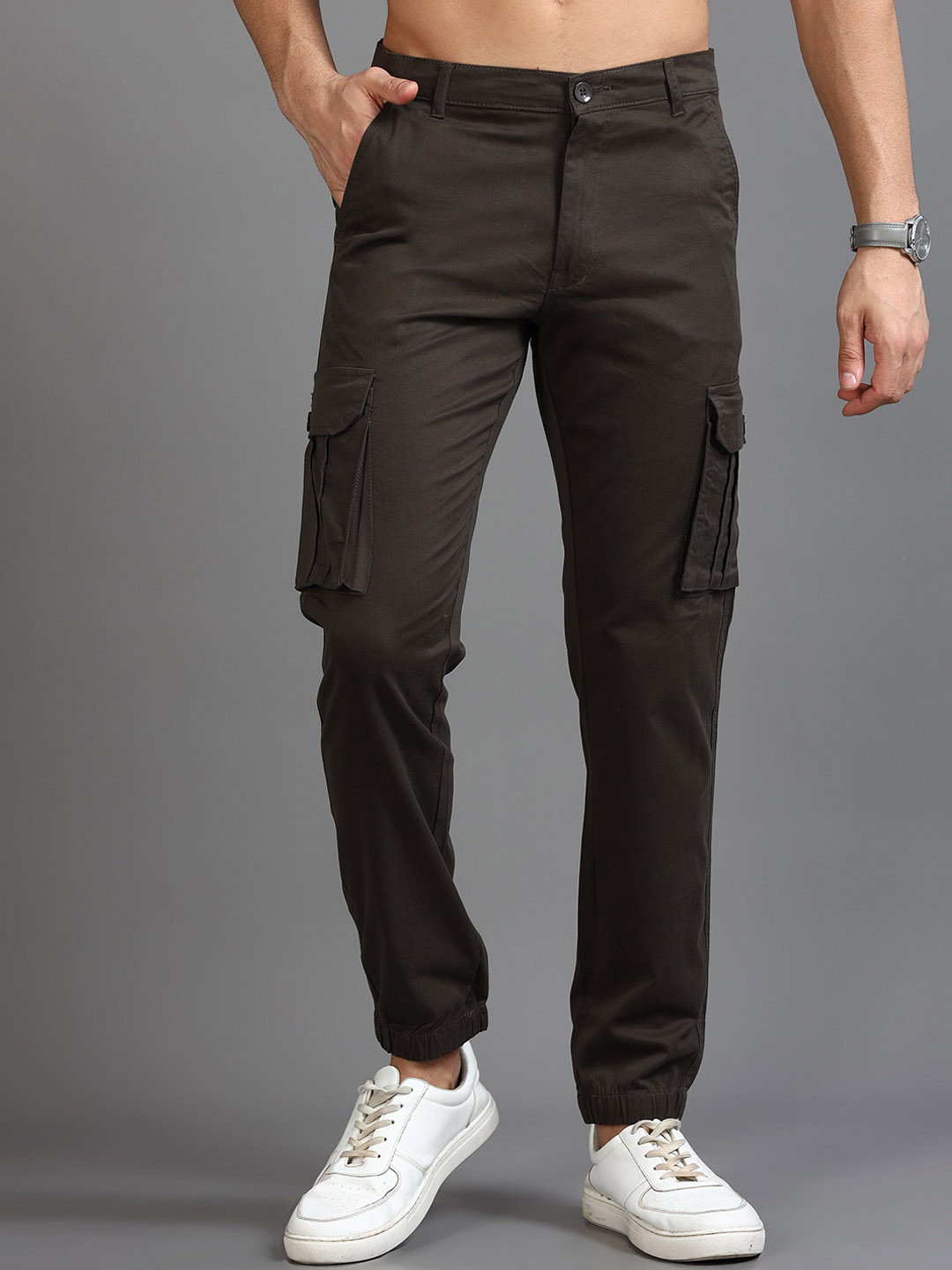 Kolor Fusion Men Olive Green Smart Joggers