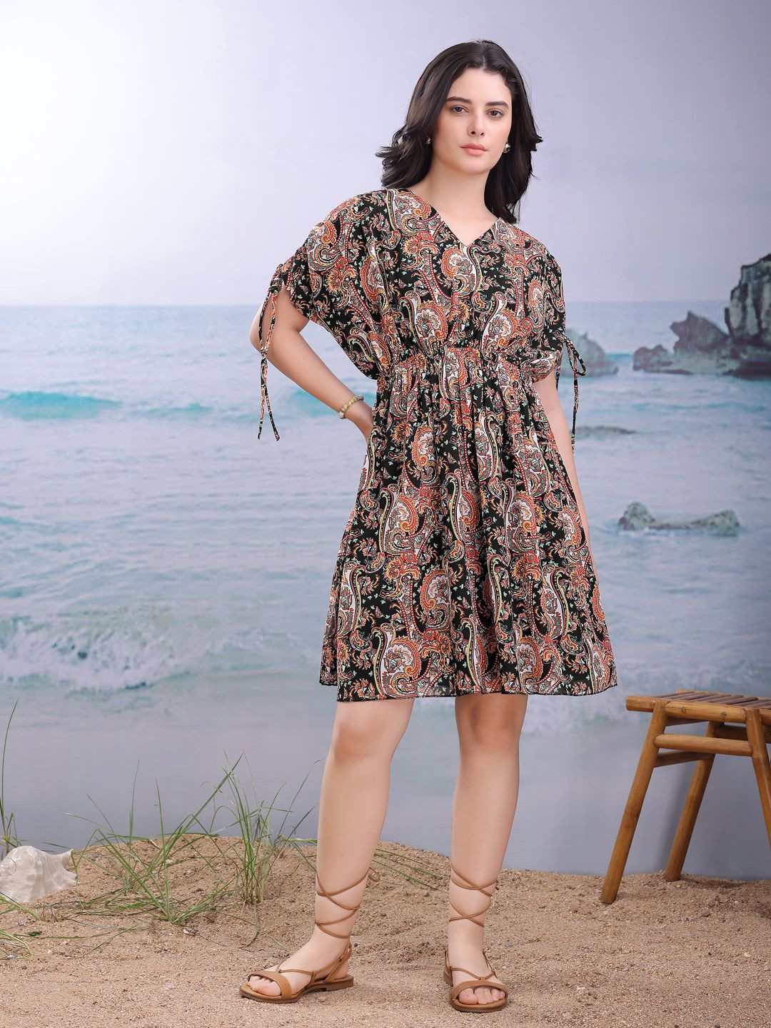 PURVAJA Printaura Women Printed Multi Fit and Flare Dress