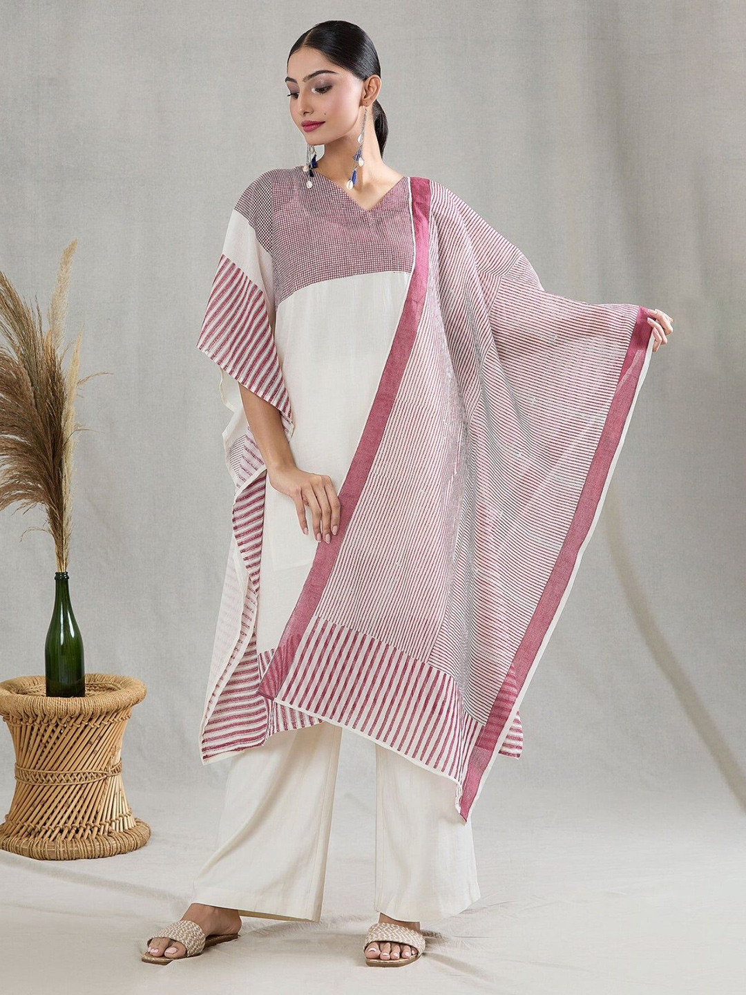 Banana Labs Crossroads Striped Cotton Dupatta