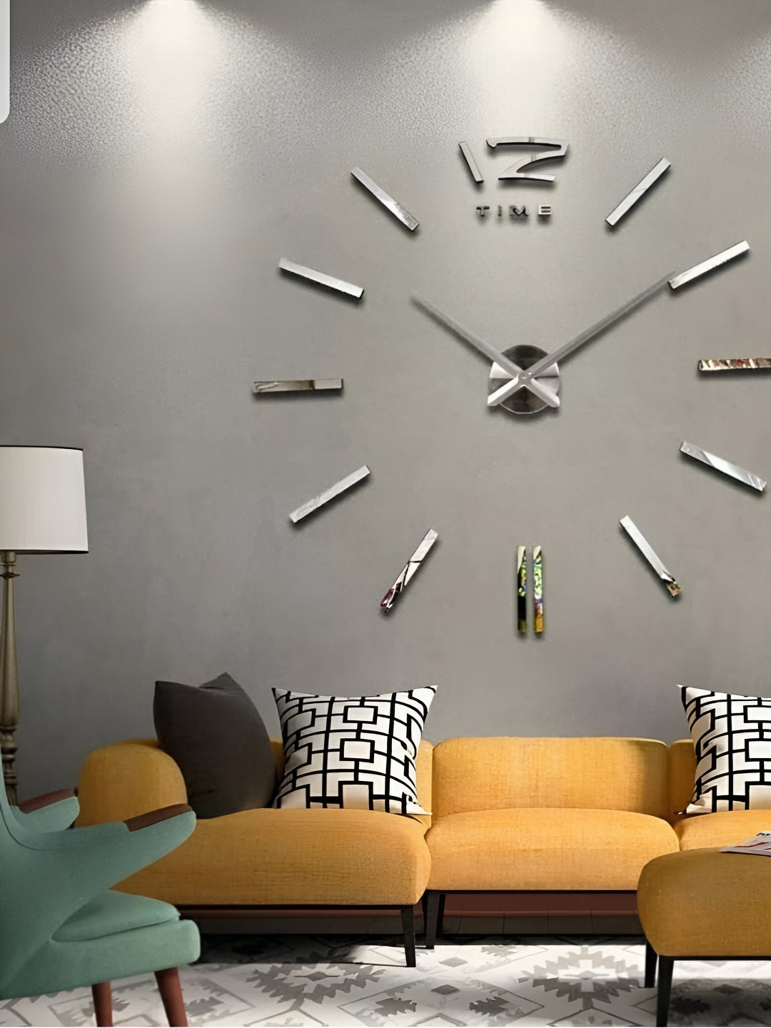 upkaranwale Silver Acrylic Durable Round Battery Analogue Wall Clock