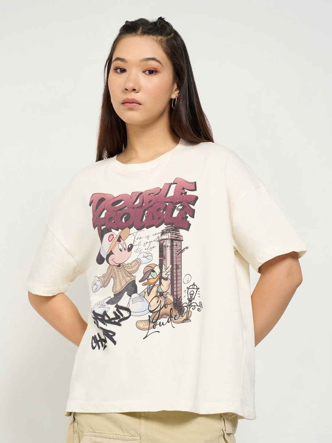 People Women Graphic Oversized Mickey & Friends T-shirt