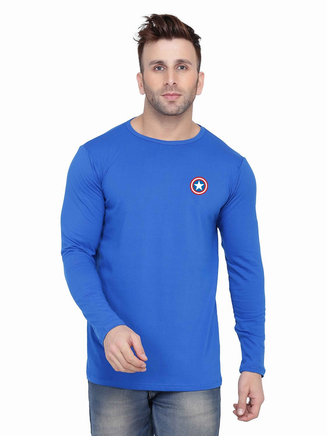 Blisstone Men Regular Fit Long Sleeves Superhero T-shirt