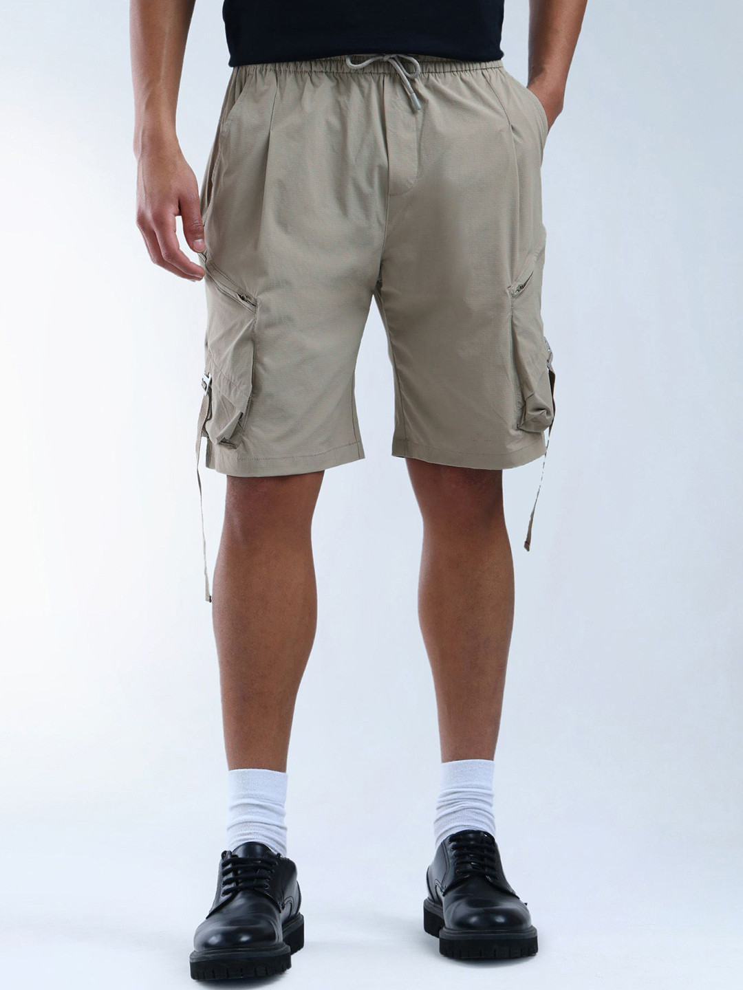 Flying Machine Men Solid Cargo Shorts