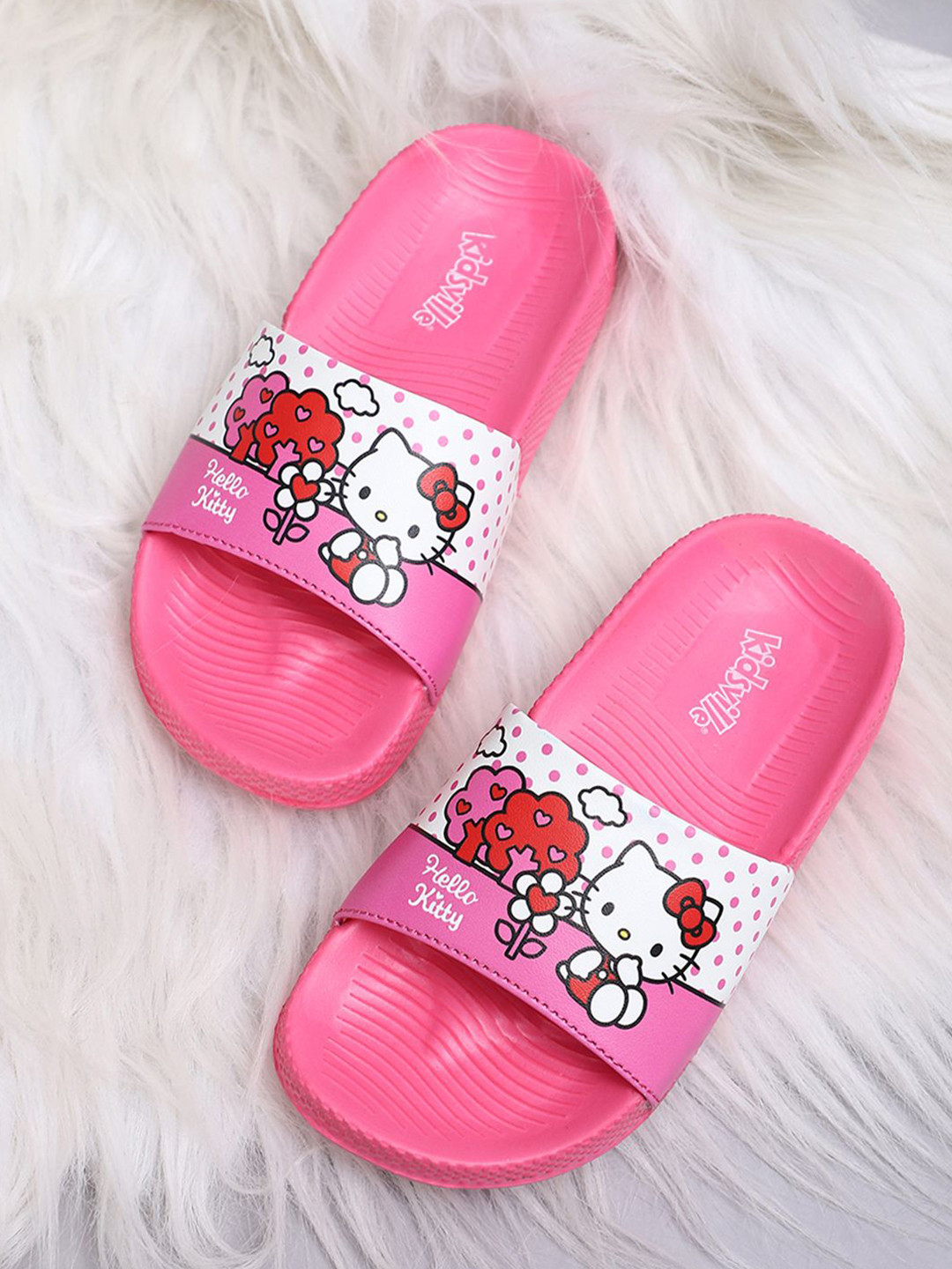 Kids Ville Girls Hello Kitty Printed Sliders