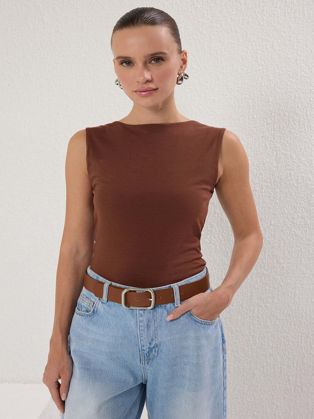 Trendyol Women Solid Boat Neck Tank Top