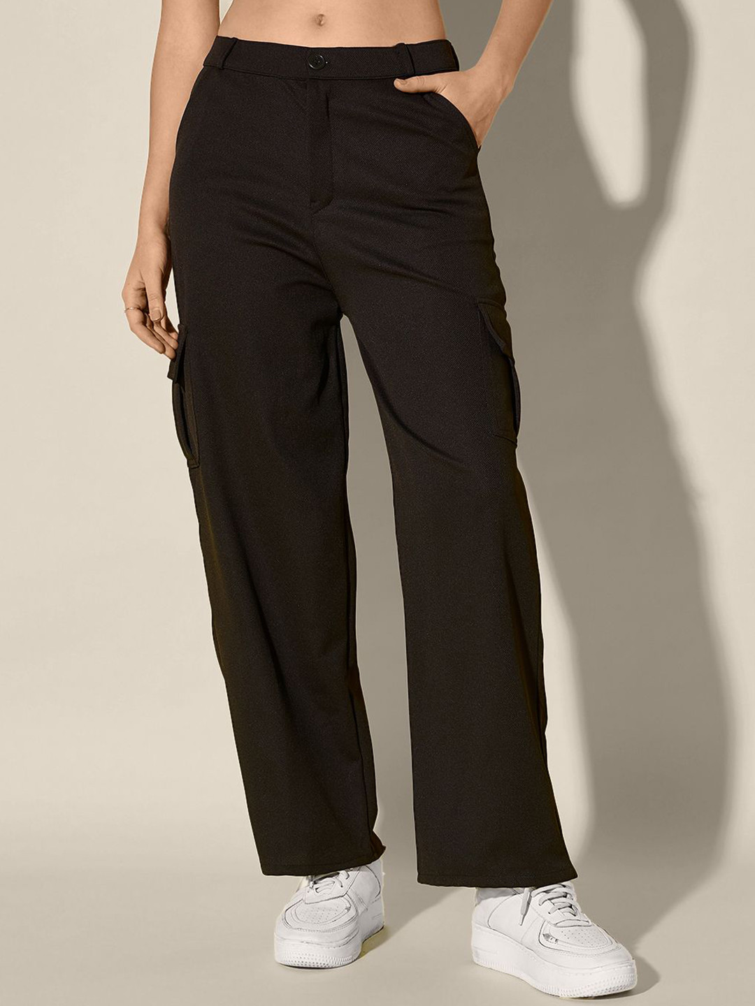 CORSICA Women Relaxed High Rise Wrinkle Free Cargos Trousers