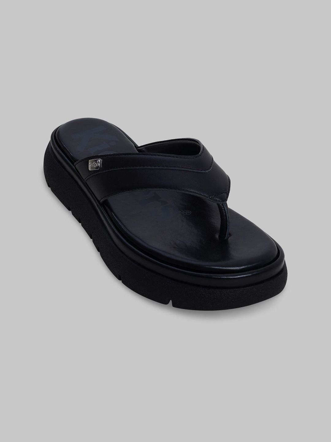 Kickers Women Open Toe Leather Platform Sandals